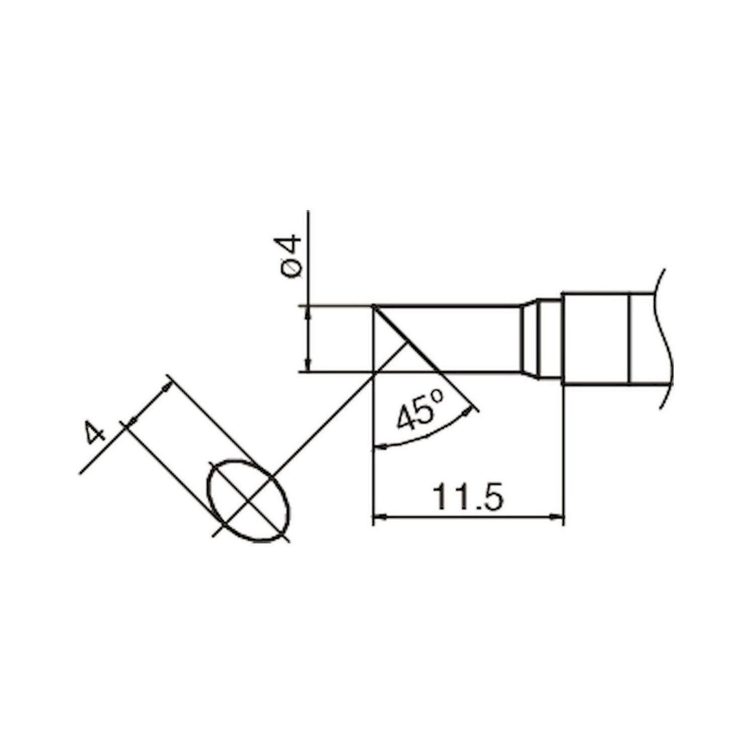 Hakko T36-C4. Lötspitze Format 4C für IoT Lötkolben FN 1101/FN 1102 (Düse D - B 5236) 