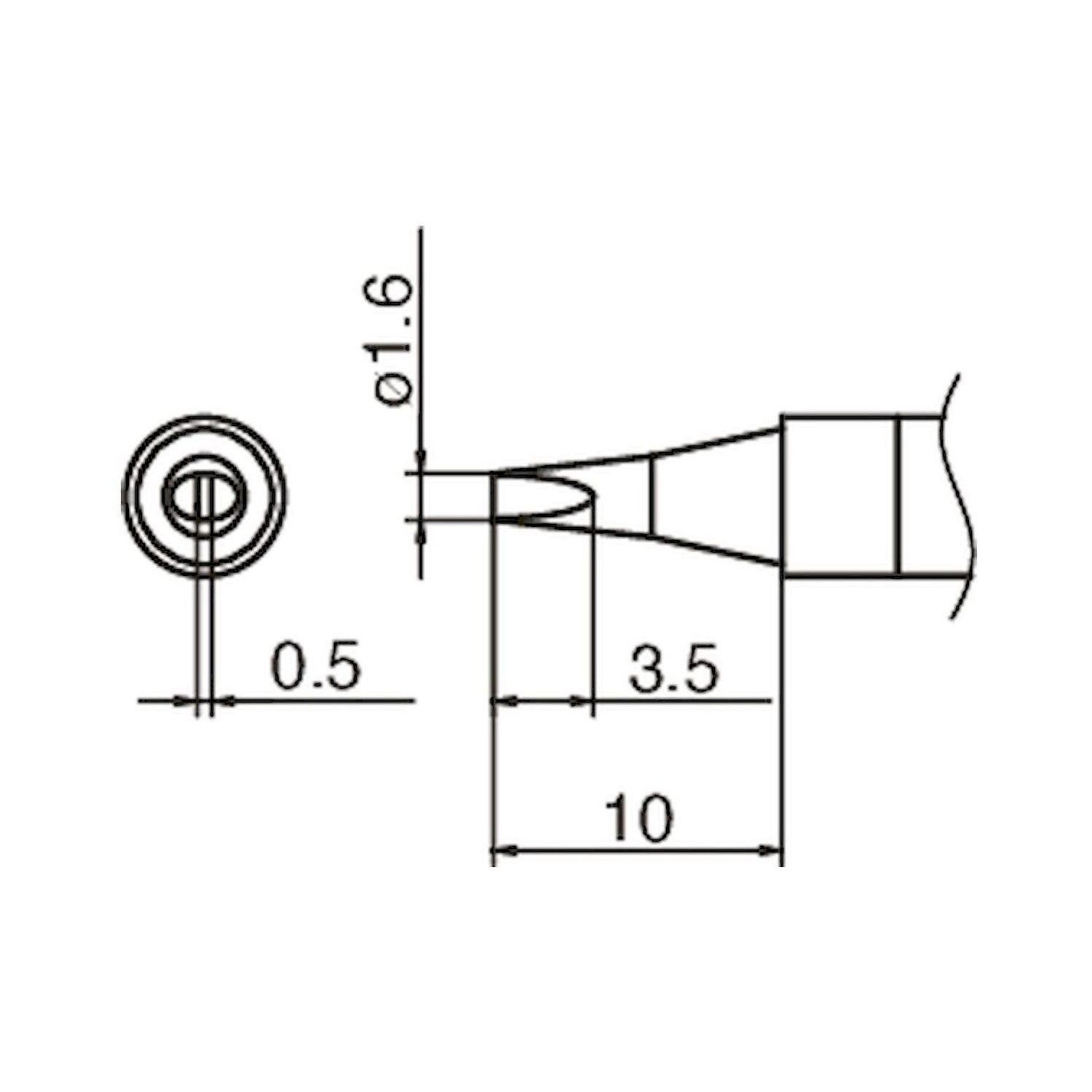 Hakko T36-D16. Lötspitze Format 1.6D für IoT Lötkolben FN 1101/FN 1102 (Düse A - B 5233) 