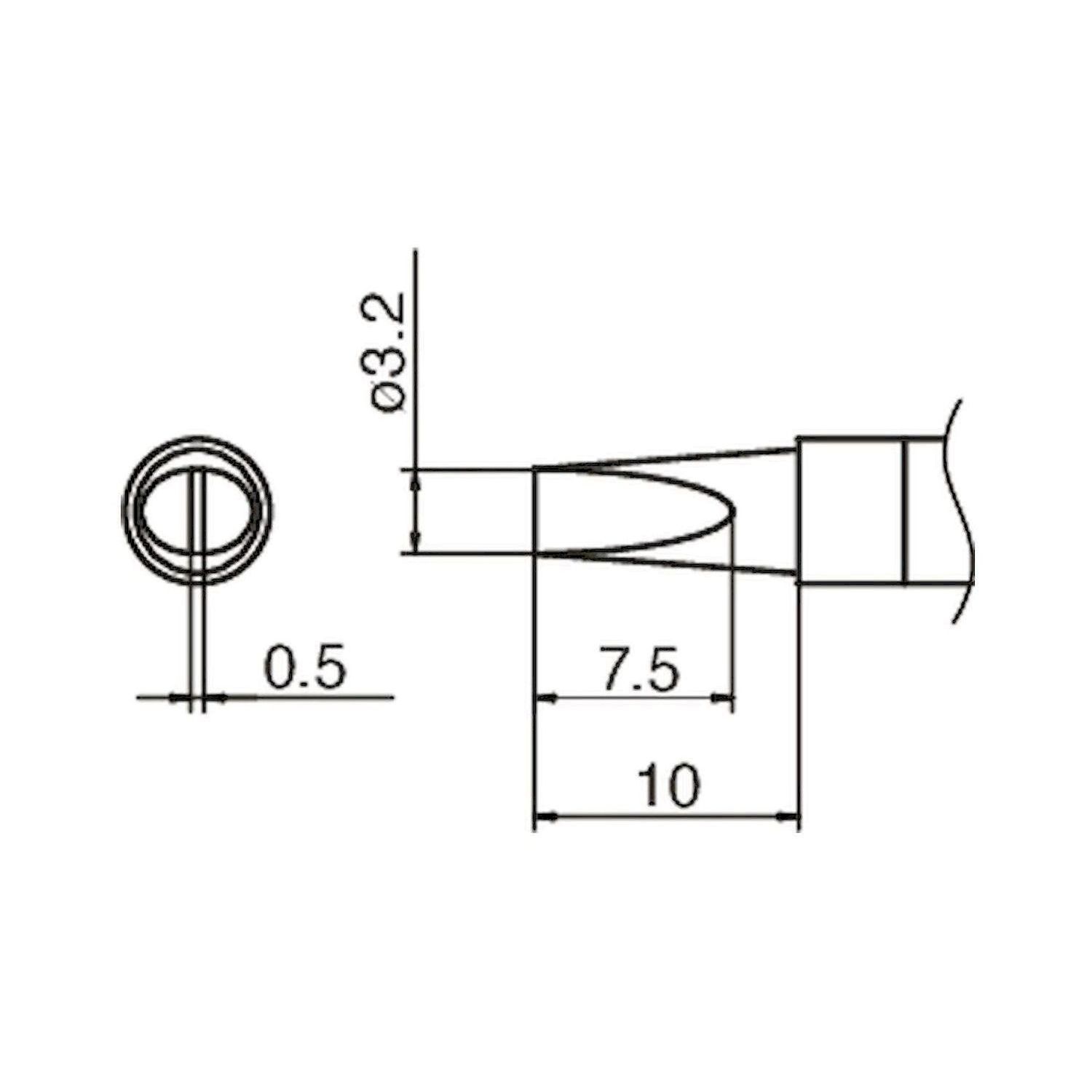 Hakko T36-DL32. Lötspitze Format 3.2DL für IoT Lötkolben FN 1101/FN 1102 (Düse E - B 5237) 