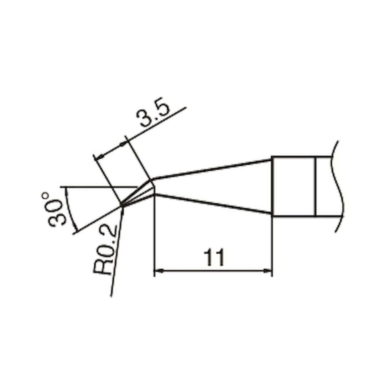 Hakko T36-J02. Lötspitze Format 0.2J für IoT Lötkolben FN 1101/FN 1102 (Düse B - B 5234) 