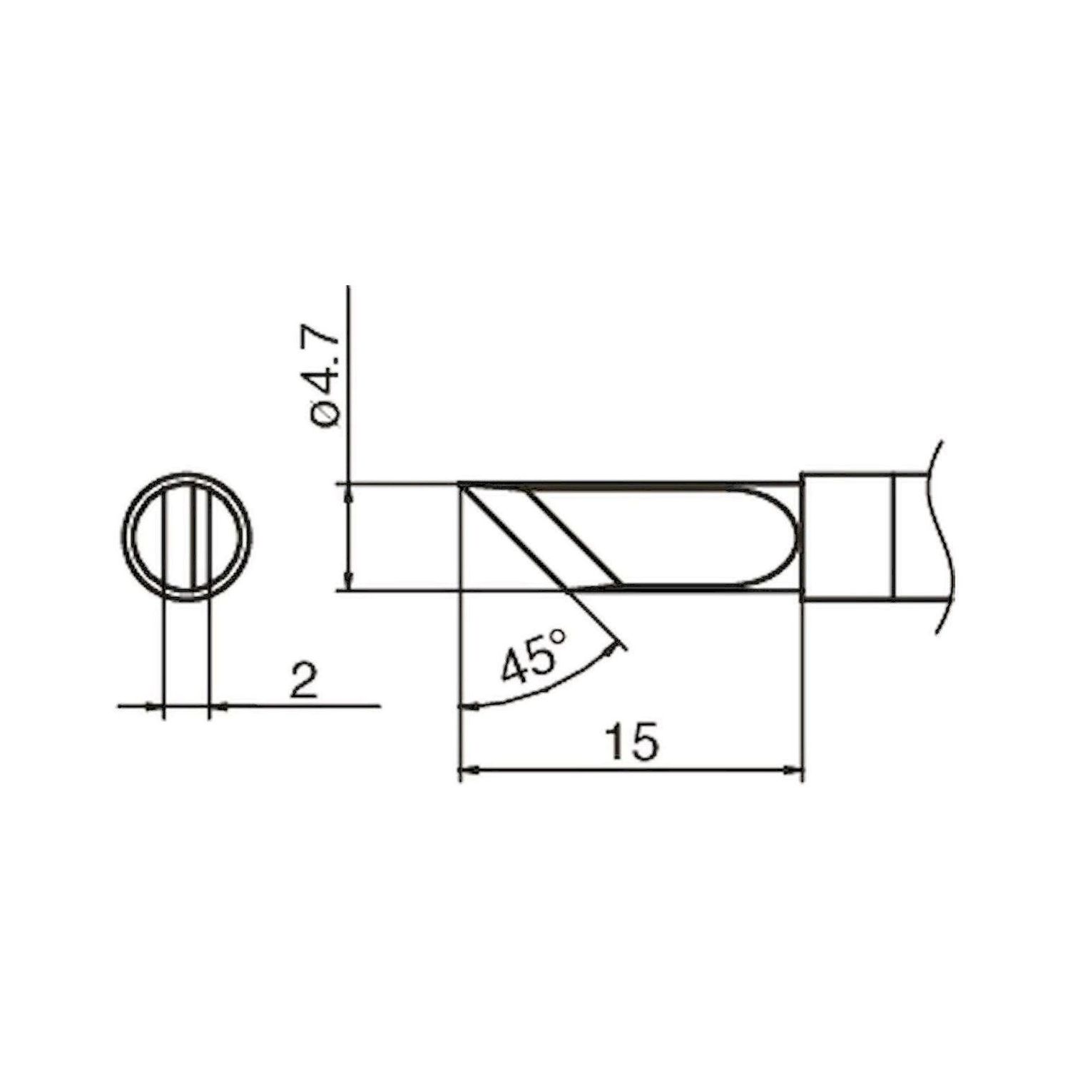 Hakko T36-K. Lötspitze Format K für IoT Lötkolben FN 1101/FN 1102 (Düse E - B 5237) 