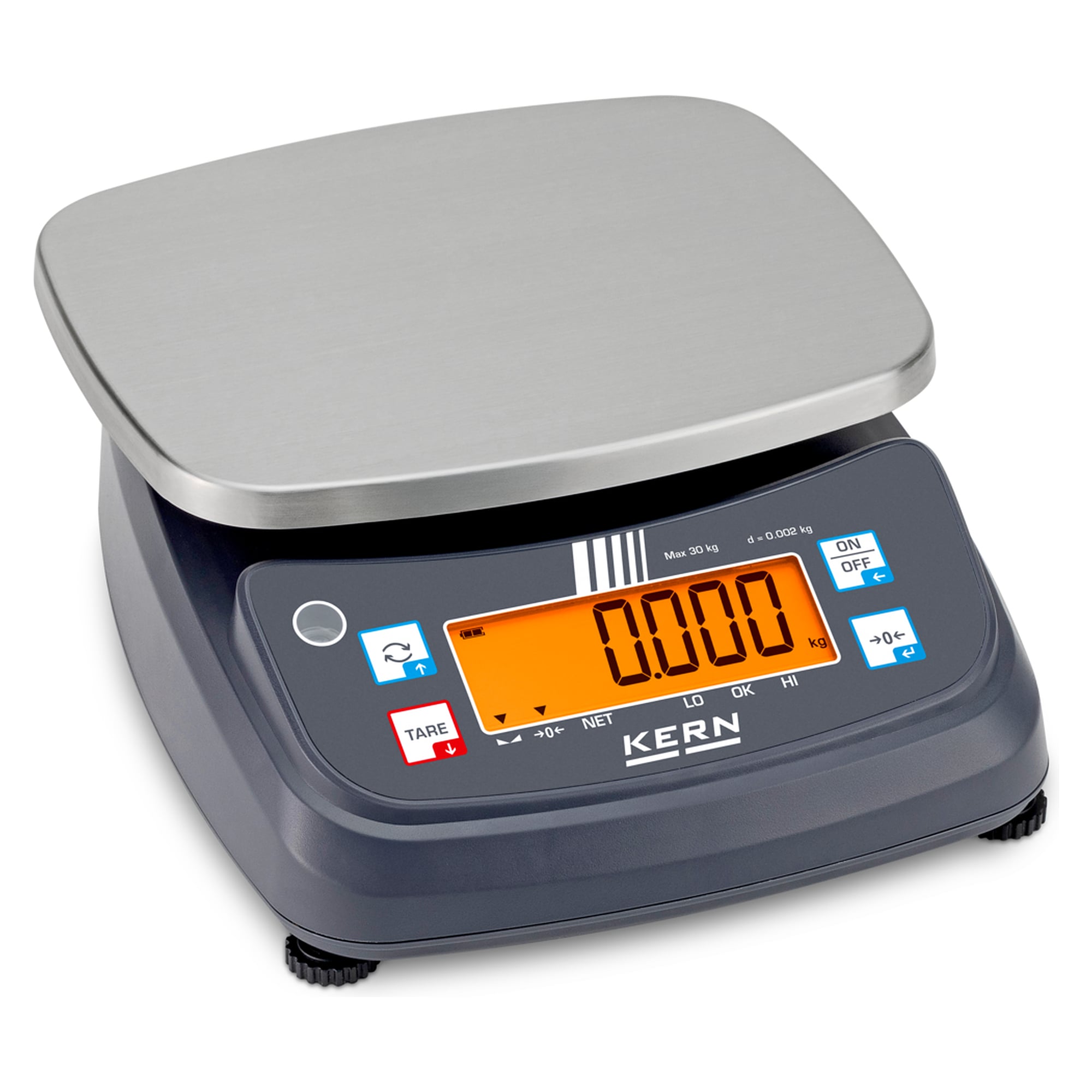 Tischwaage 30 kg Ablesbarkeit 0,002 kg - KERN FPB 30K-3