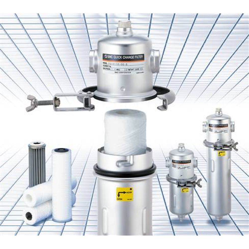 SMC FQ1012V-06-M020V-B. FQ101*, Schnelltausch-Filter für flüssige Medien