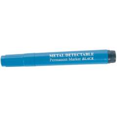 FRANZ MENSCH 854084. Hygostar detectable permanent marker, blue casing, black writing, wedge tip