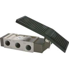 YPC FT650D. 5/3-Wege (Mittelstellung belüftet)-Fußventil, G 1/2", Raste