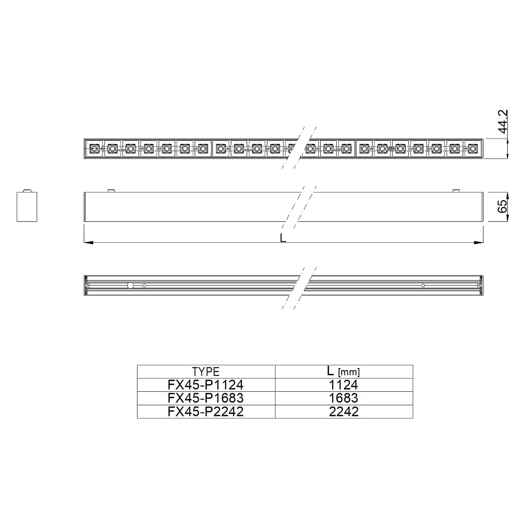 Glamox FX45-P2242 luminaire en saillie, 6000 lm, 3000 K, à gradation DALI