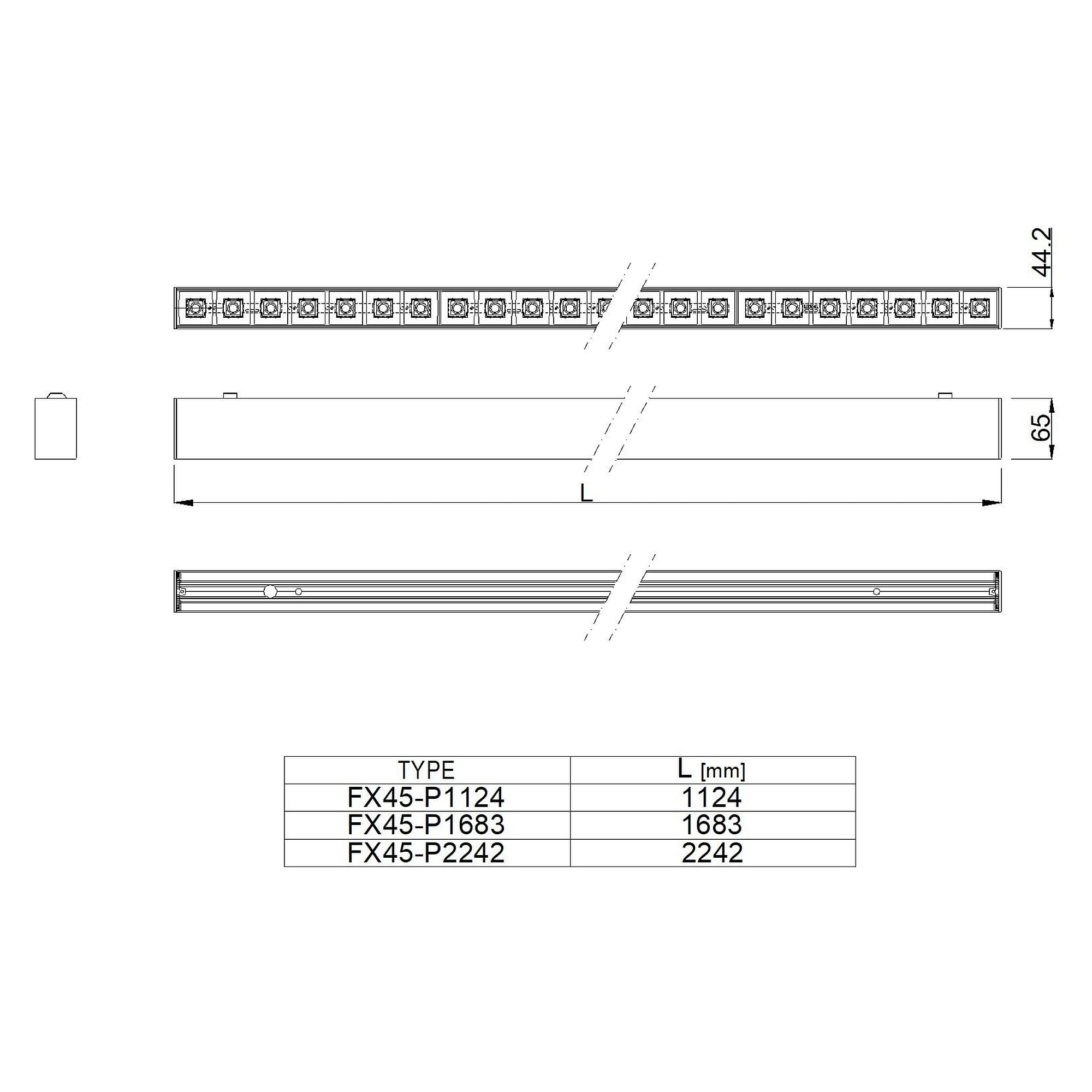 Glamox FX45-P1683 luminaire en saillie, 4500 lm, 3000 K, commutable