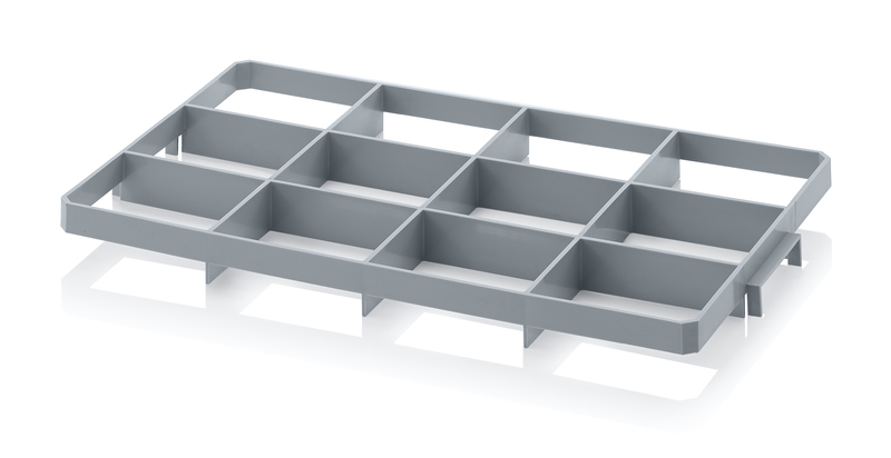 Gef 12 o. Box inserts for 60x40 cm Euro containers, 12 holes 13.7x11.7 cm top