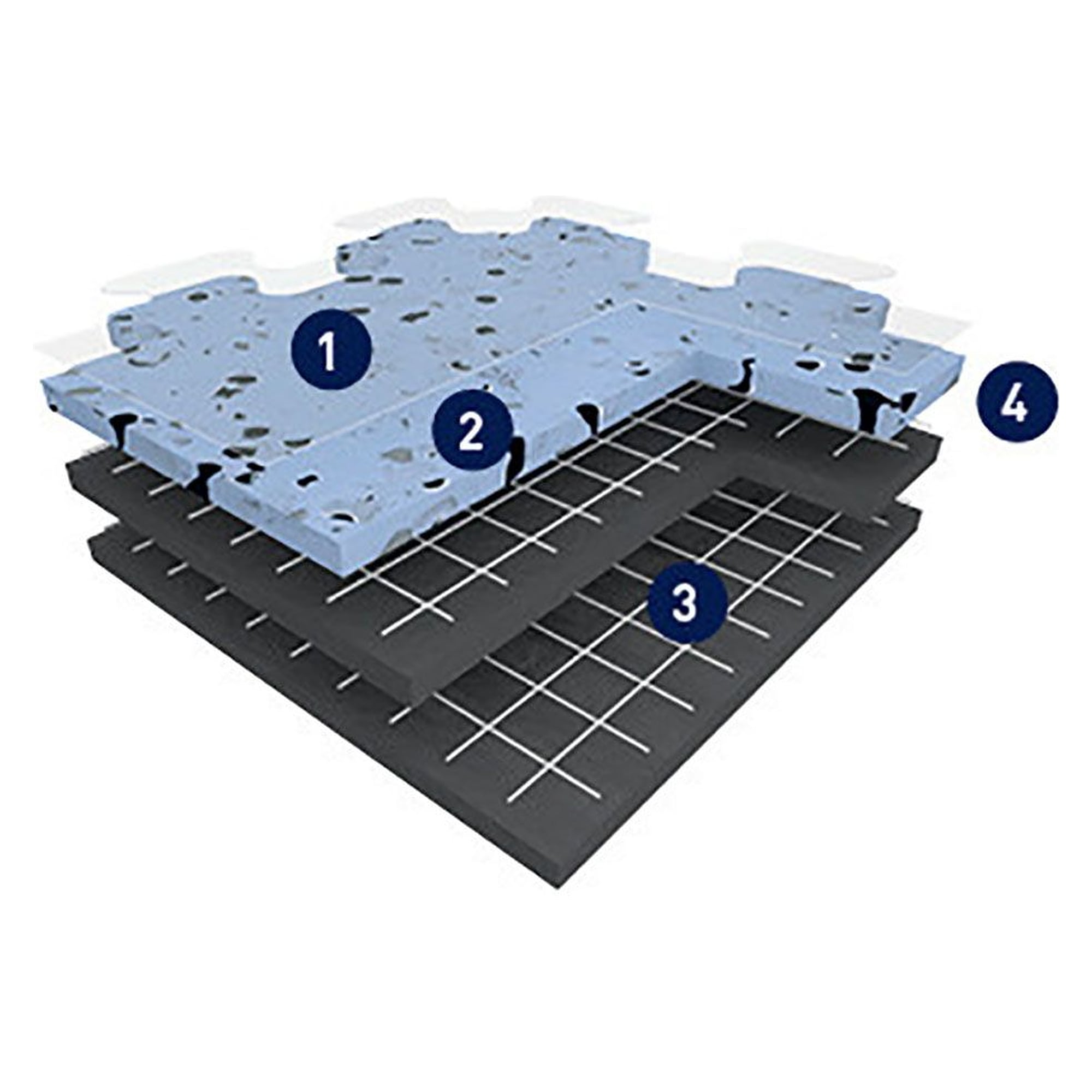 ESD interlocking corner tile GTI EL5 Connect 31.0 x 31.0 cm, blue - Gerflor 8645-0354