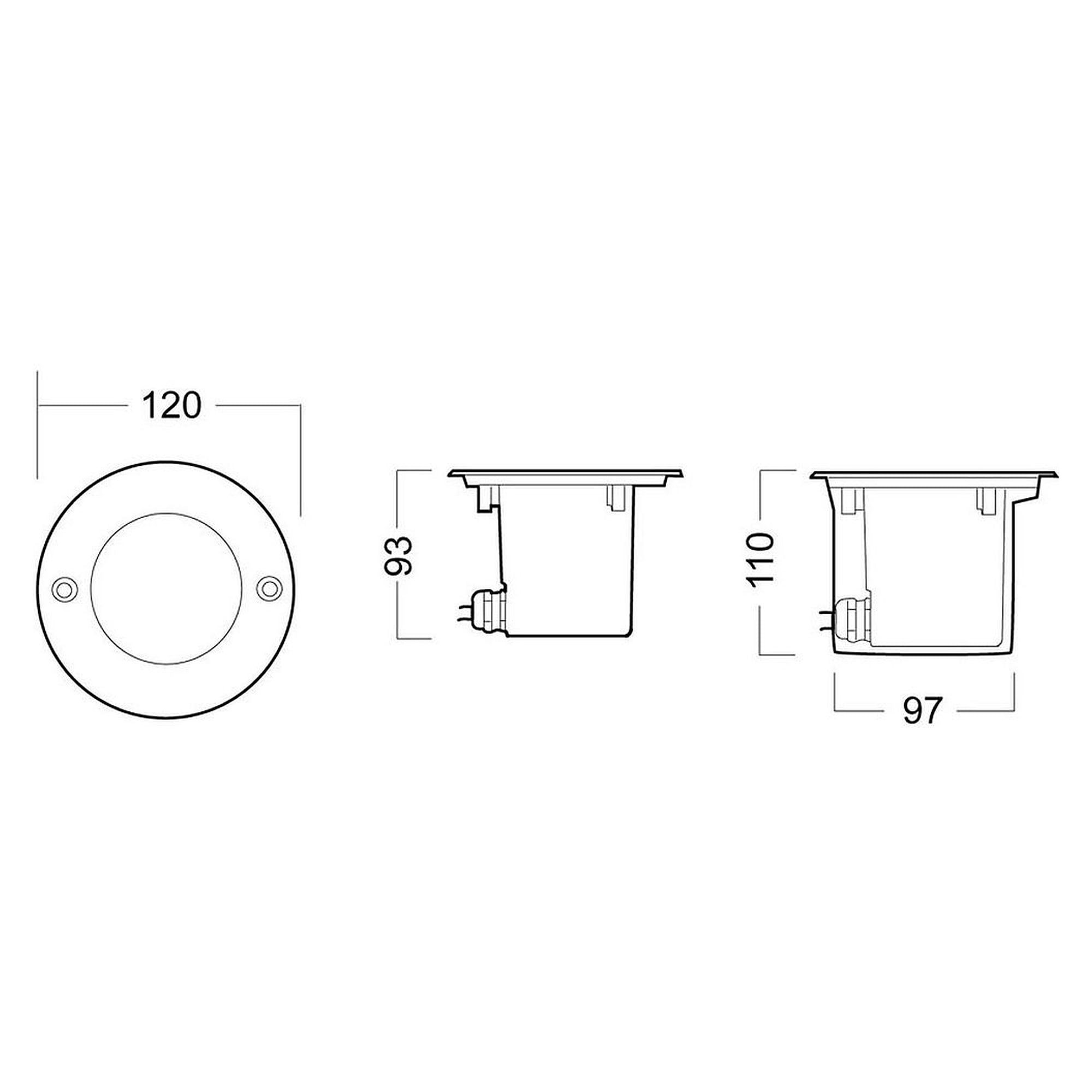 Glamox O72-R120 outdoor luminaire, 46 lm, switchable