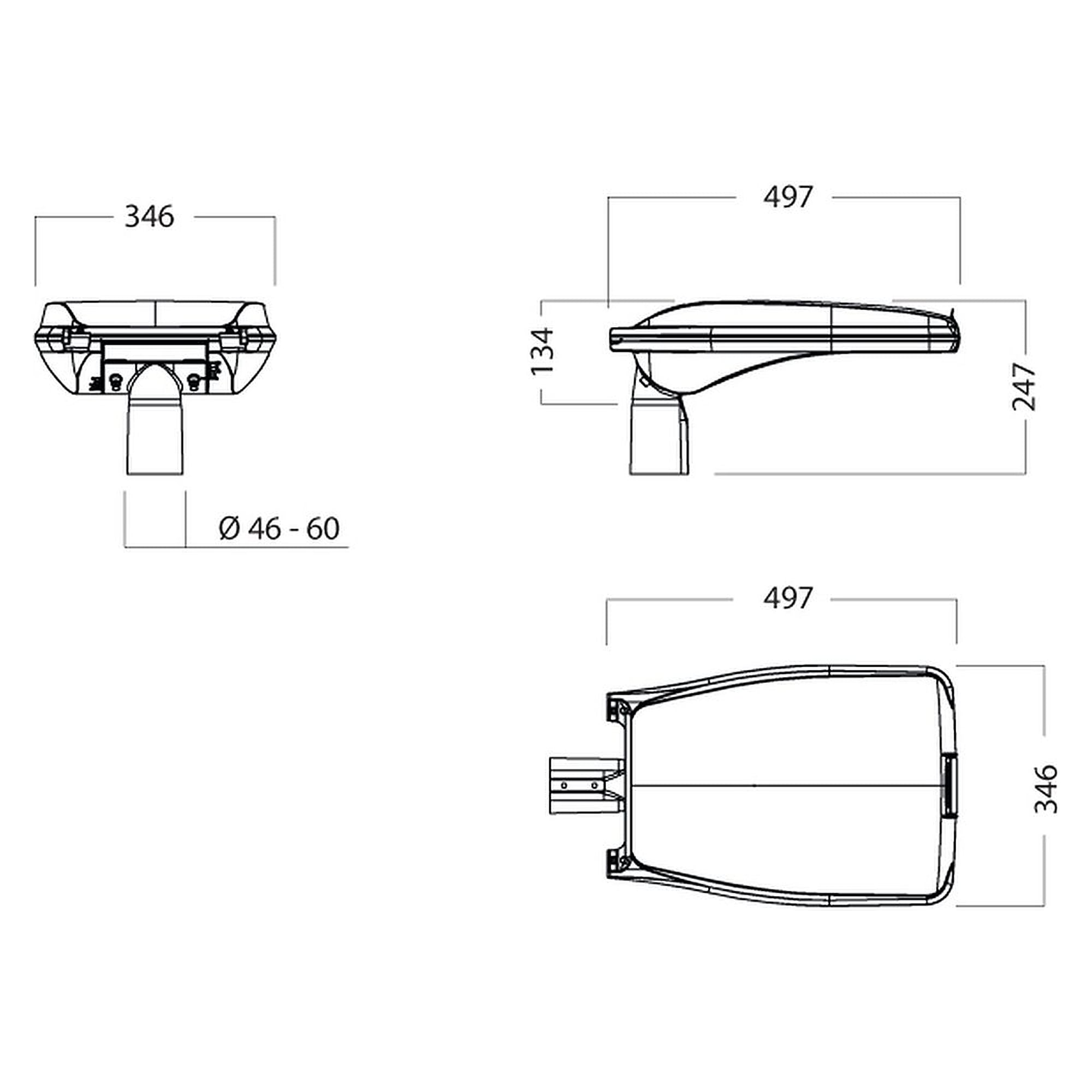 Glamox O52-340 outdoor luminaire, 4350 lm, 3000 K, switchable