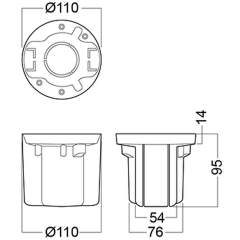 Glamox 525014010. MOUNTING BOX 12LED