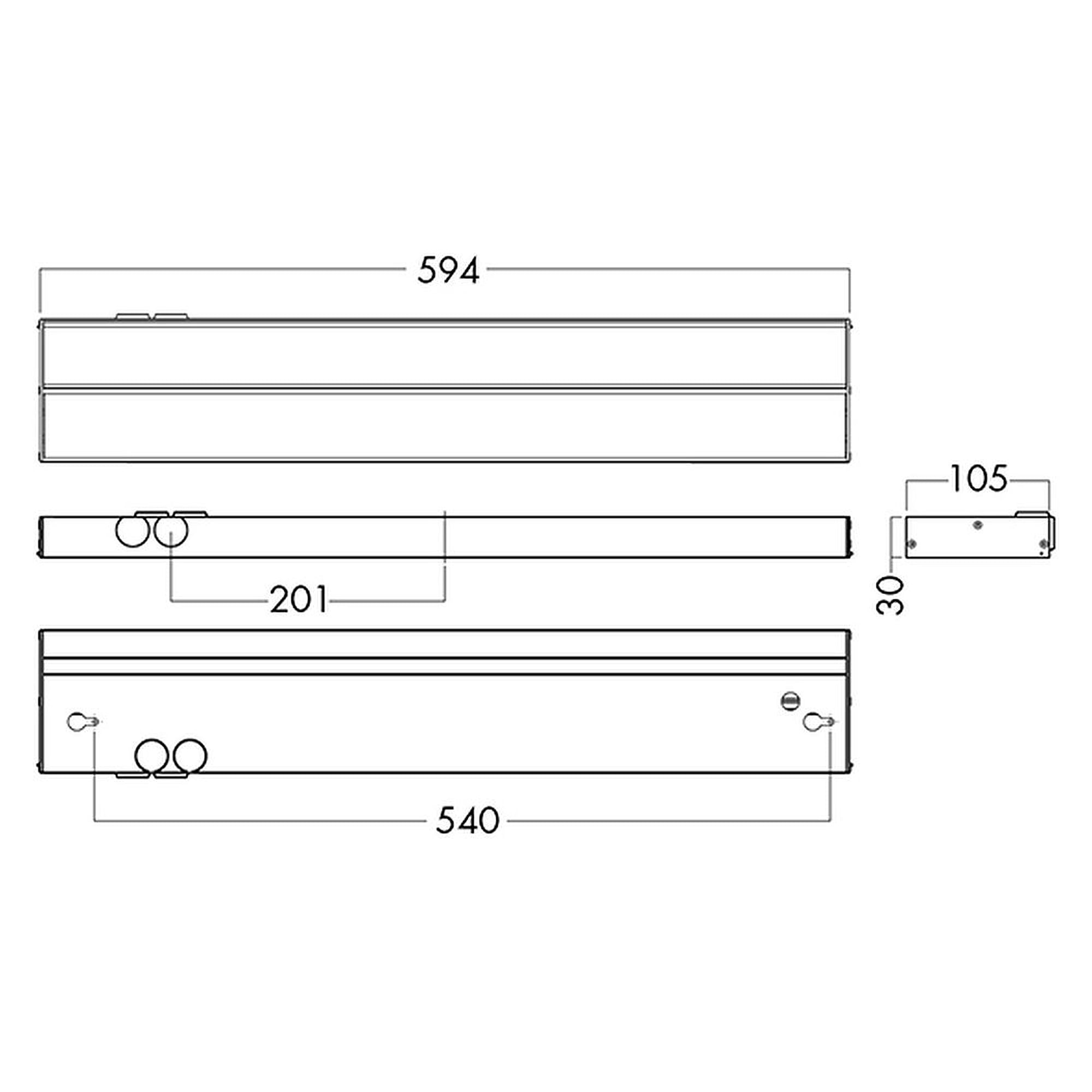 Glamox A41-W600 luminaire décoratif, 821 lm, 3000 K, commutable