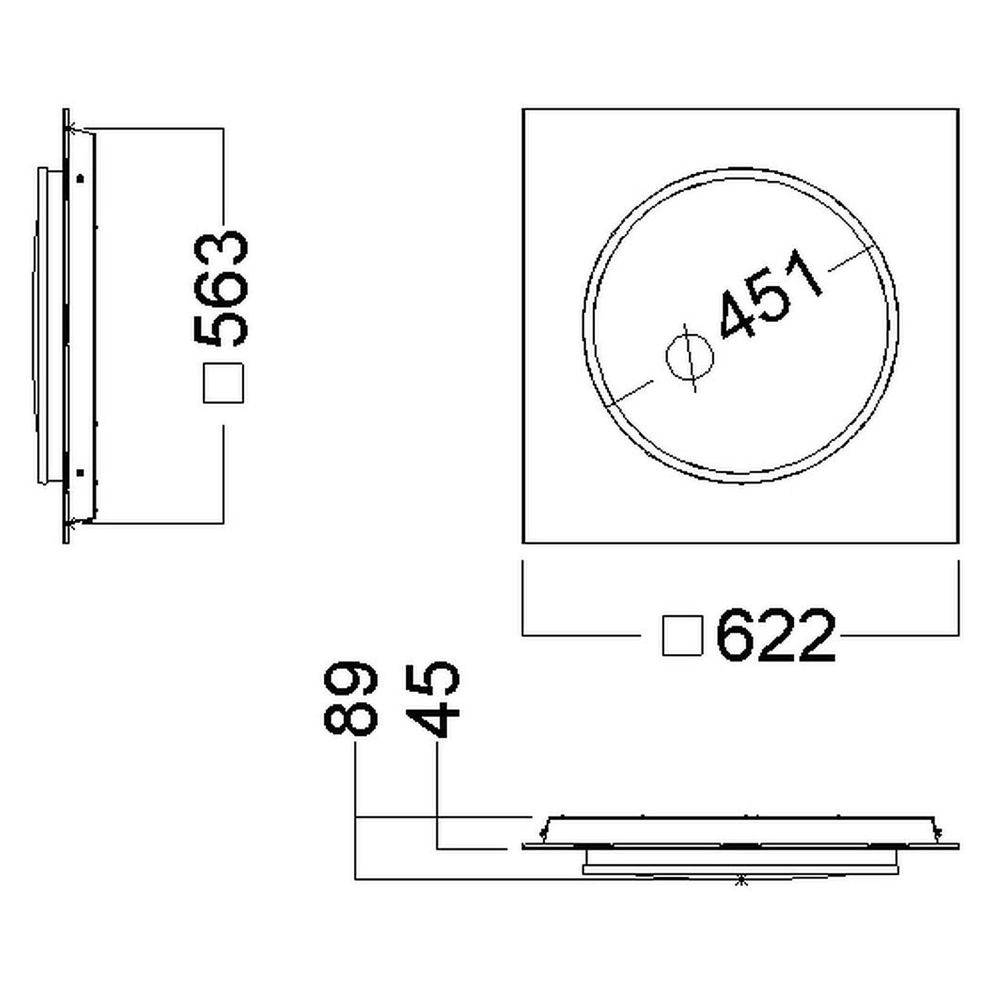 Glamox A51-R625/C430 LED luminaire, 1532 lm, 4000 K, switchable