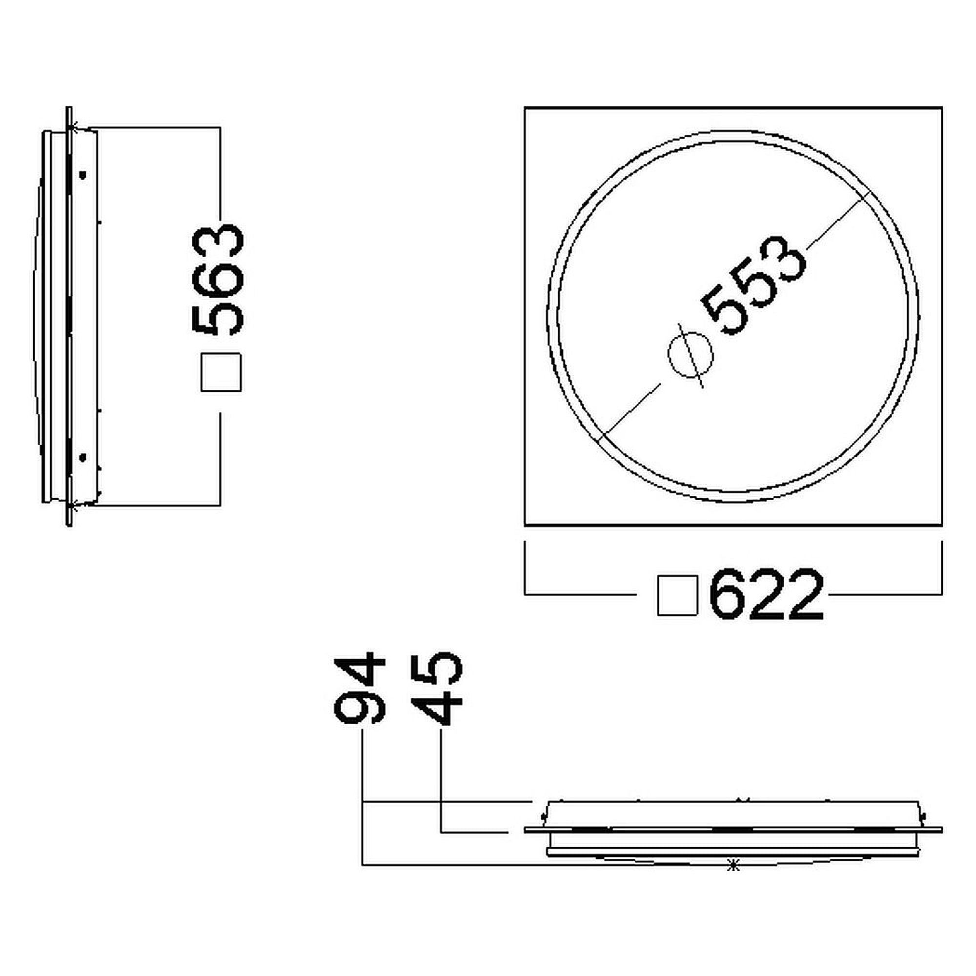 Glamox A51-R625/C530 luminaire LED, 2023 lm, 3000 K, commutable
