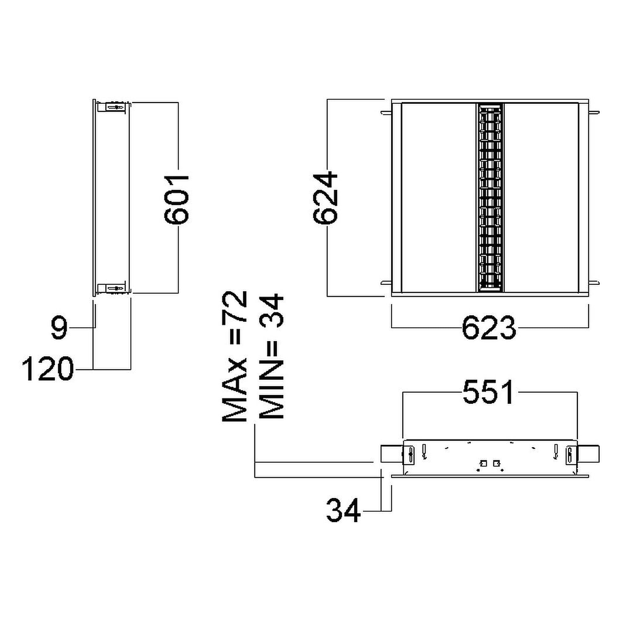 Glamox C30-RIC625 LED-Leuchte, 2786 lm, 4000 K