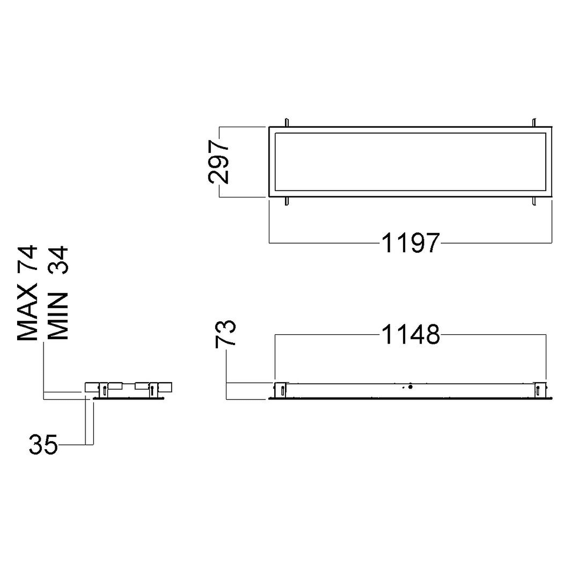Glamox C63-R300x1200LED indoor luminaire, 6066 lm, 4000 K, DALI dimmable