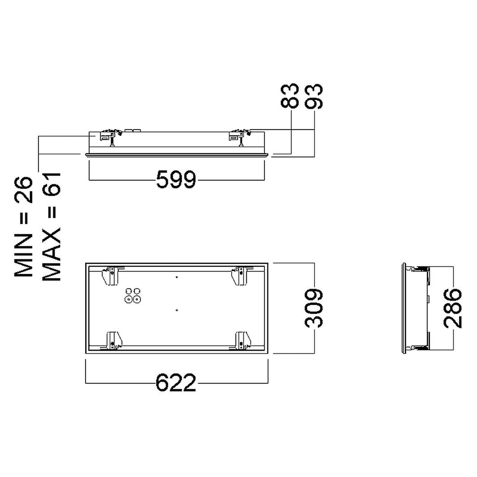 Glamox C64-R312X625 luminaire d'intérieur, 1945 lm, 4000 K