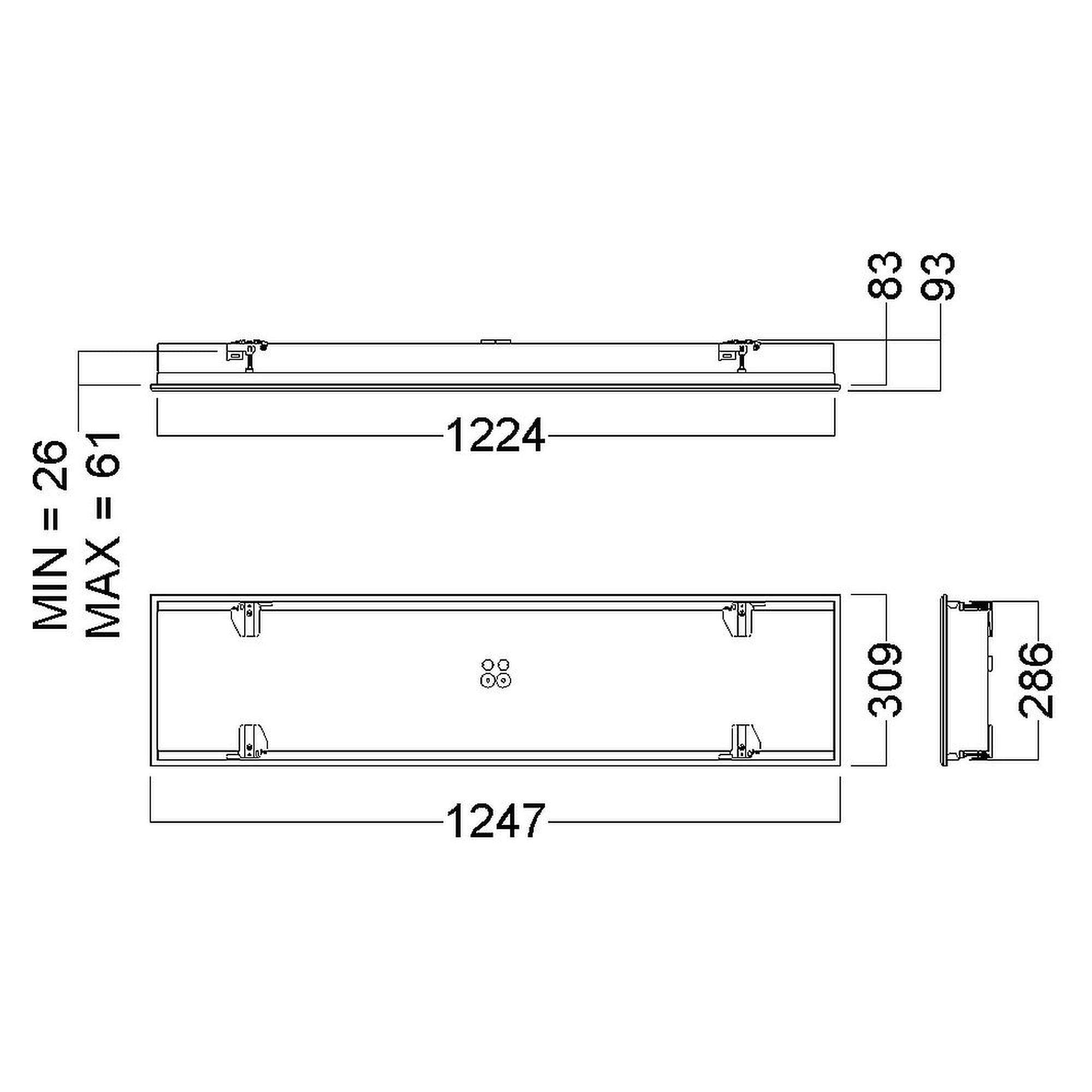Glamox C64-R312X1250 indoor luminaire, 4285 lm, 4000 K