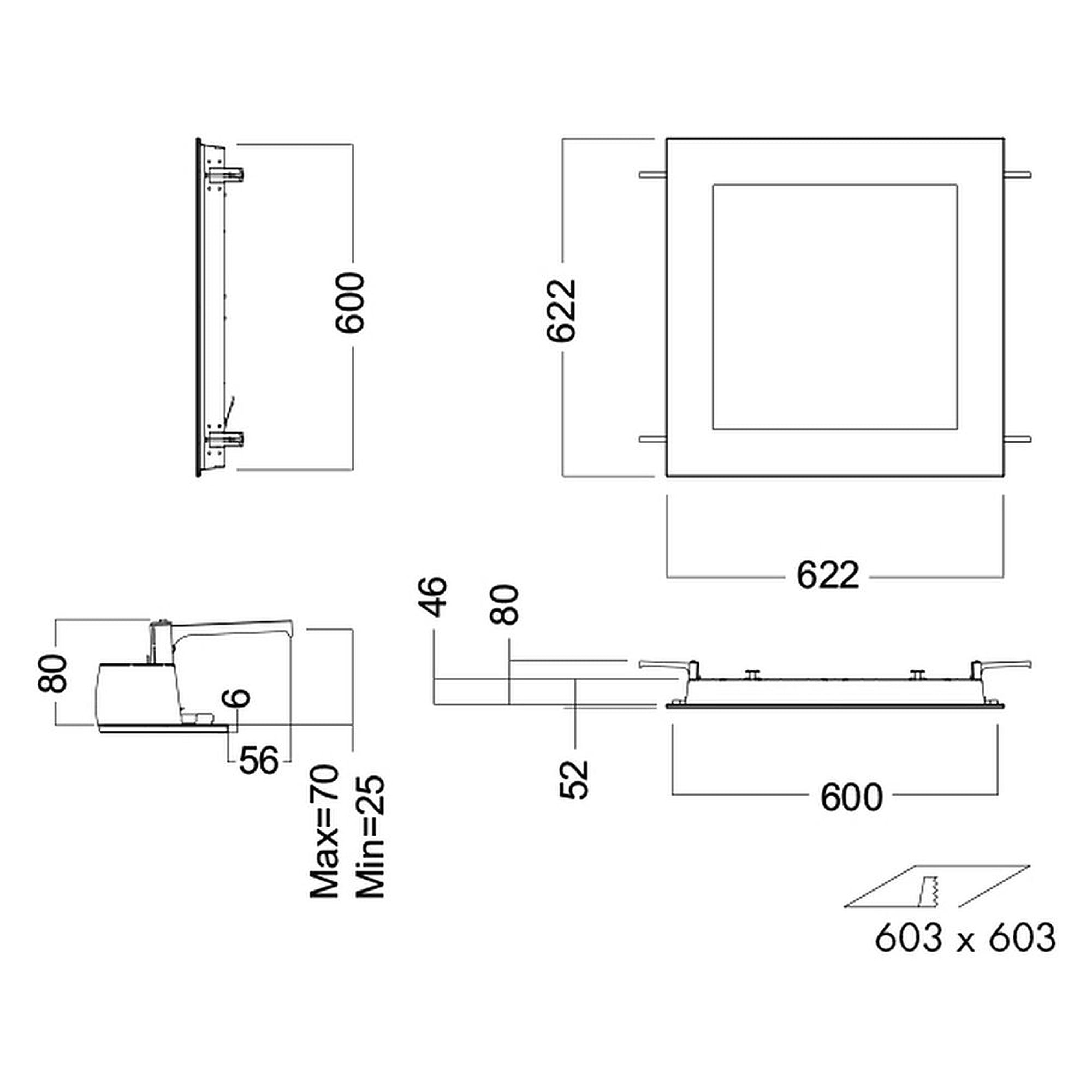 Glamox C70-R625 LED-Leuchte, 4243 lm, 4000 K, DALI-dimmbar