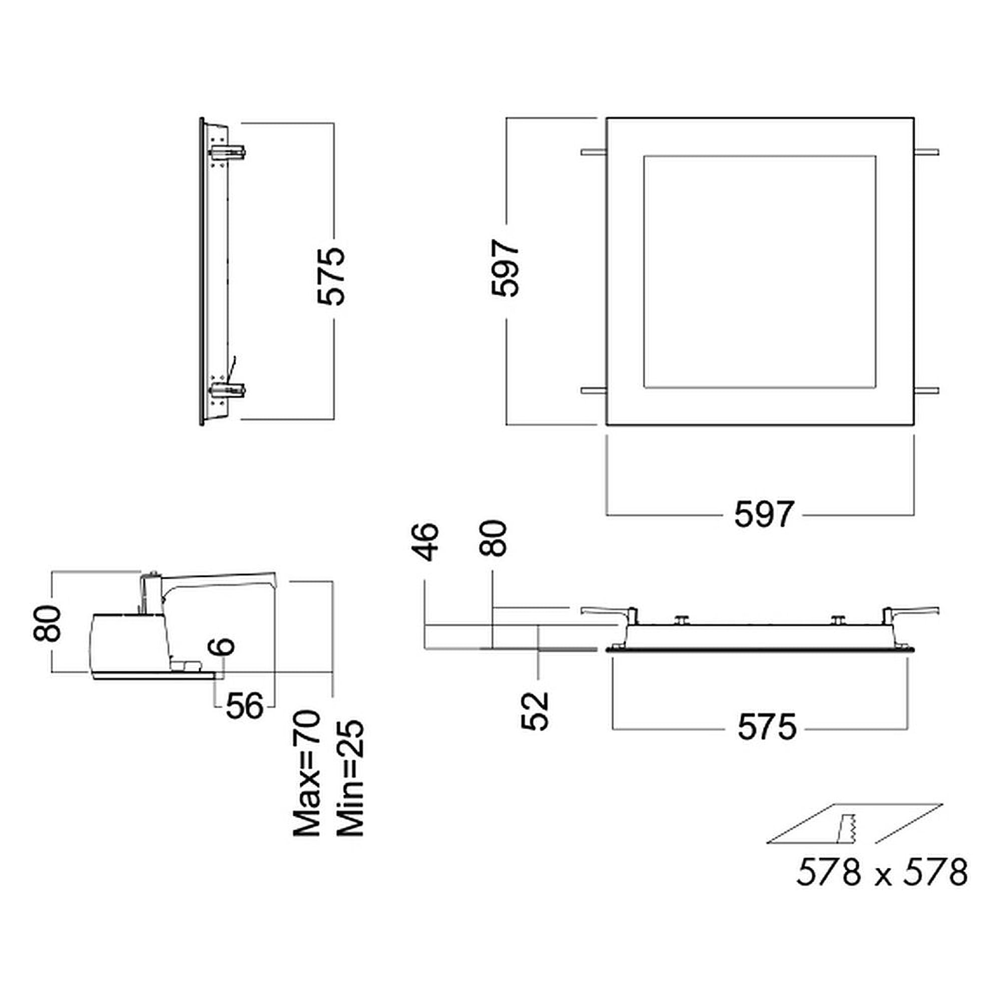 Glamox C70-R600 luminaire LED, 3988 lm, 3000 K, à gradation DALI