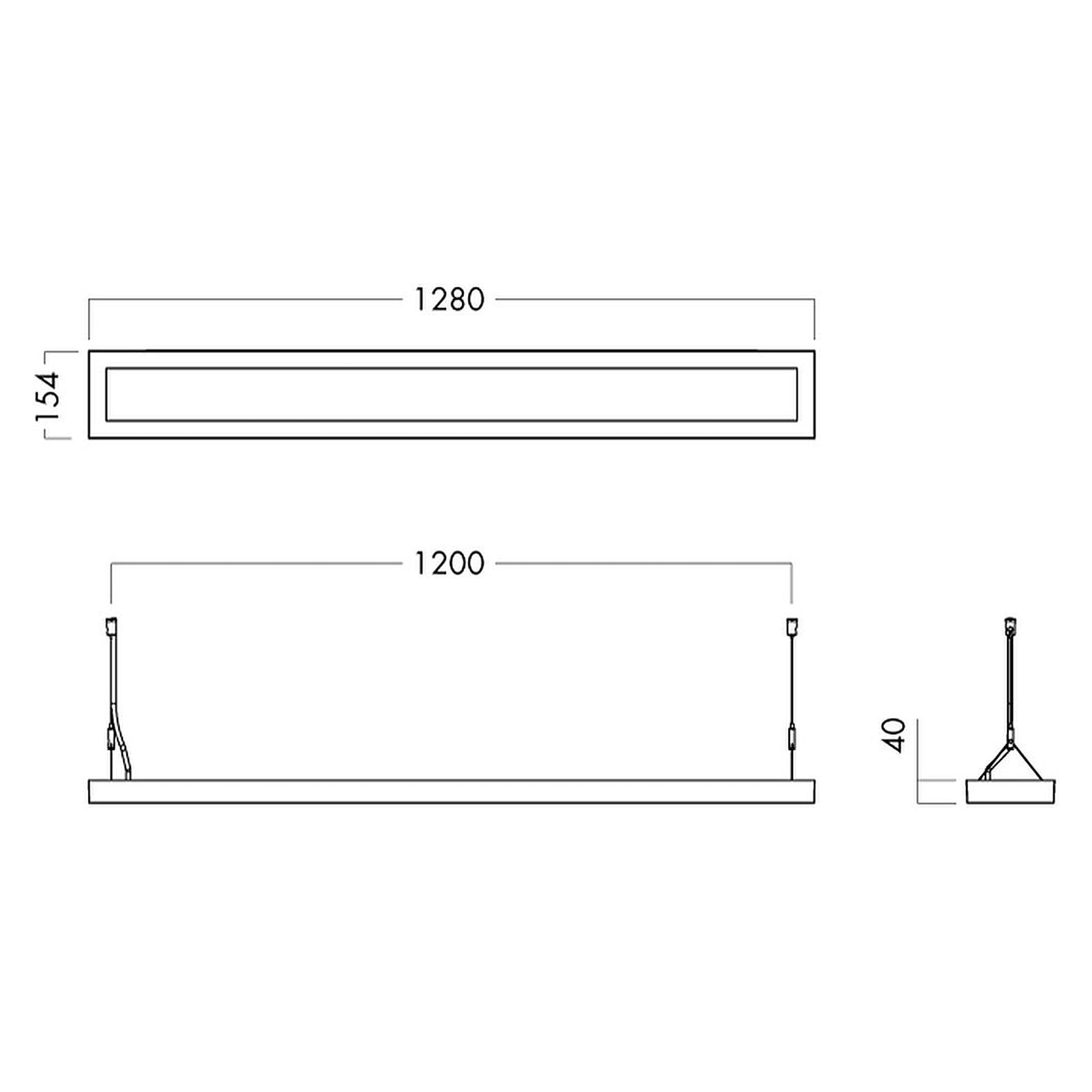 Glamox C70-P1280 indoor luminaire, 4031 lm, 4000 K, DALI dimmable