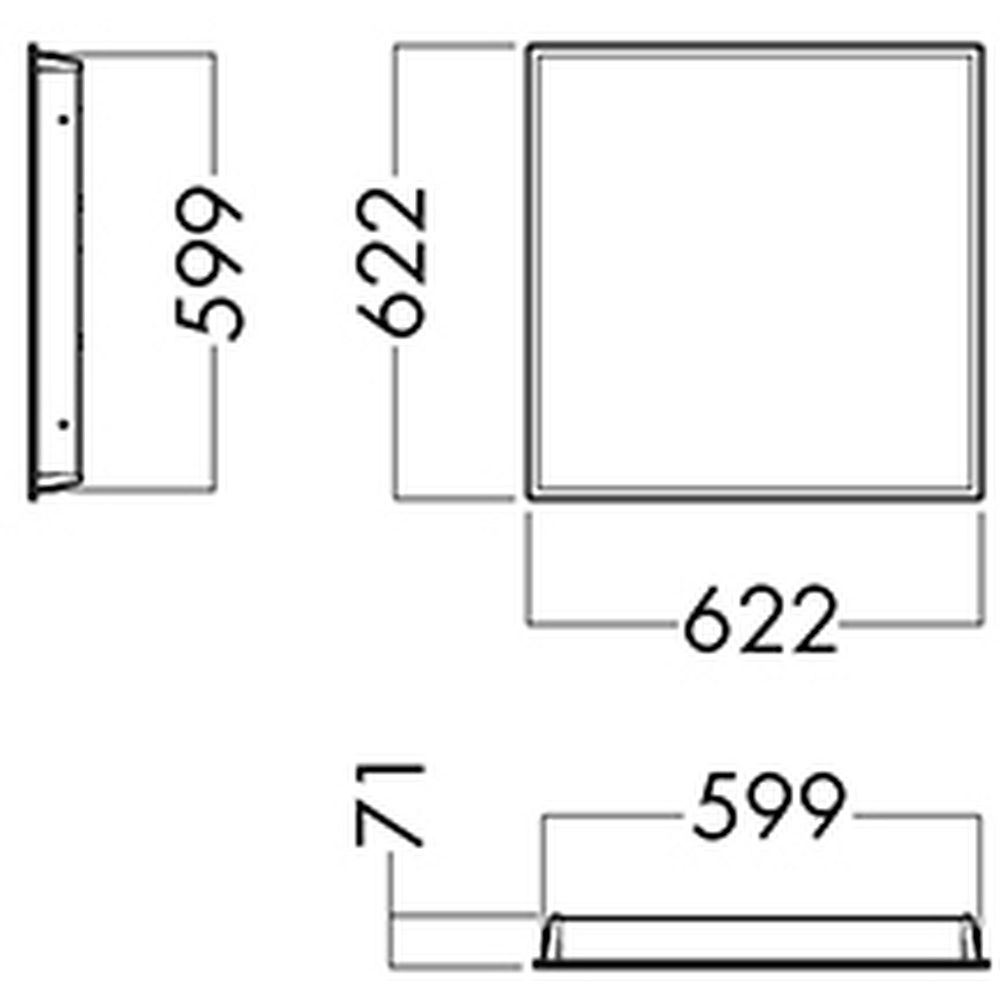 Glamox C90-R625x625 luminaire d'intérieur, 3880 lm, 4000 K, à gradation DALI