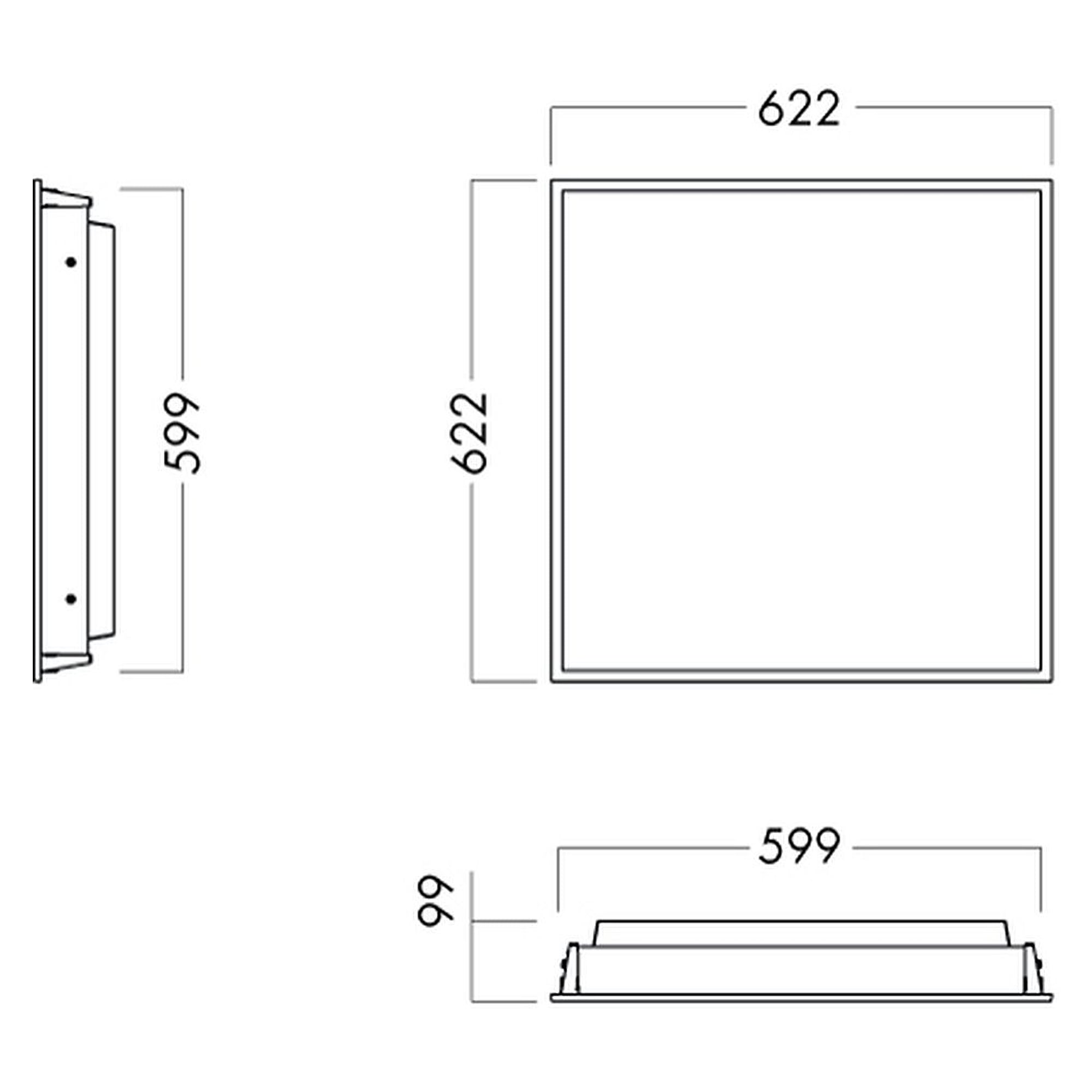 Glamox C90-R625x625 Innenraumleuchte, 4616 lm, Tunable White (einstellbare Lichtfarbe), DALI-dimmbar