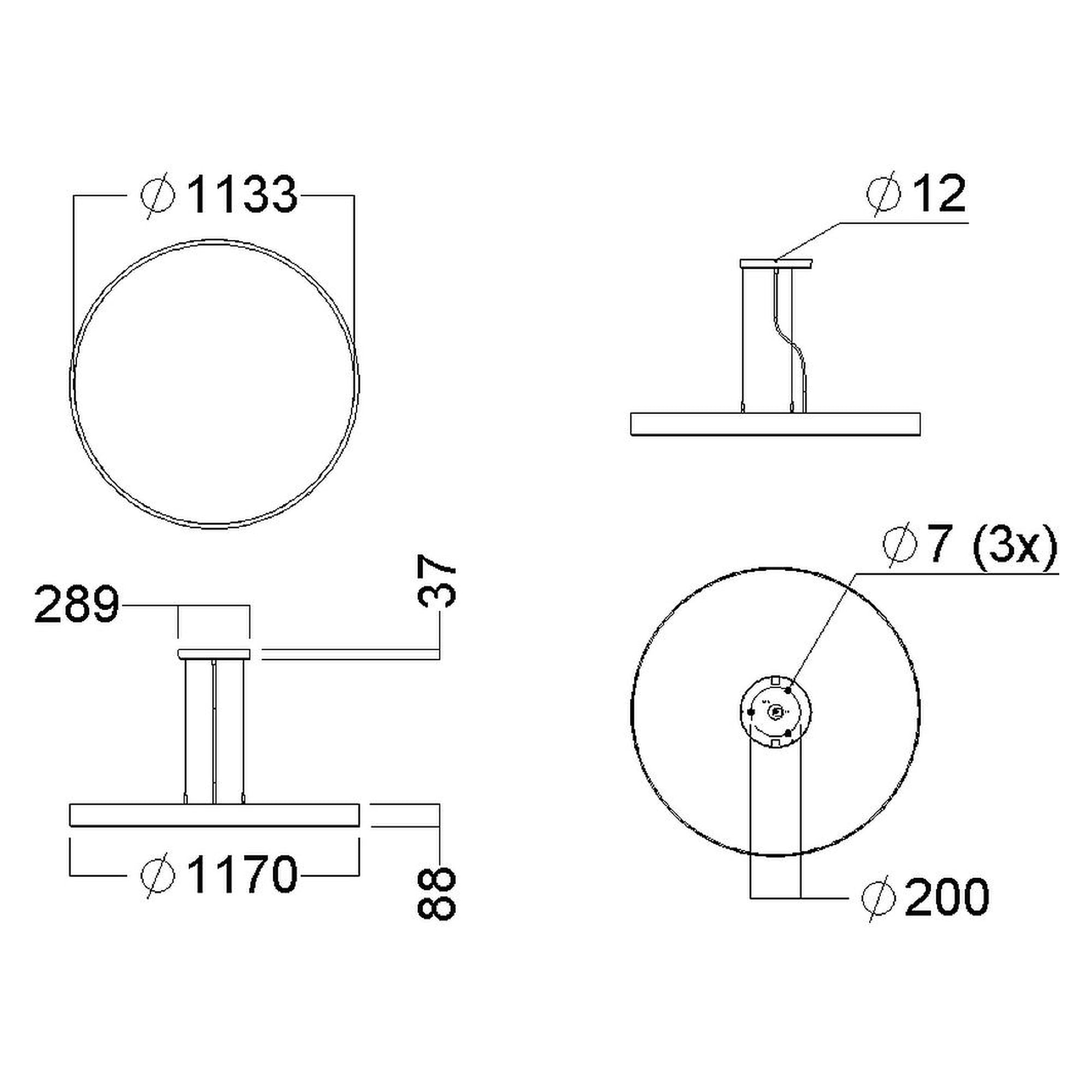 Glamox C90-P1170 decorative luminaire, 27916 lm, 4000 K, DALI dimmable