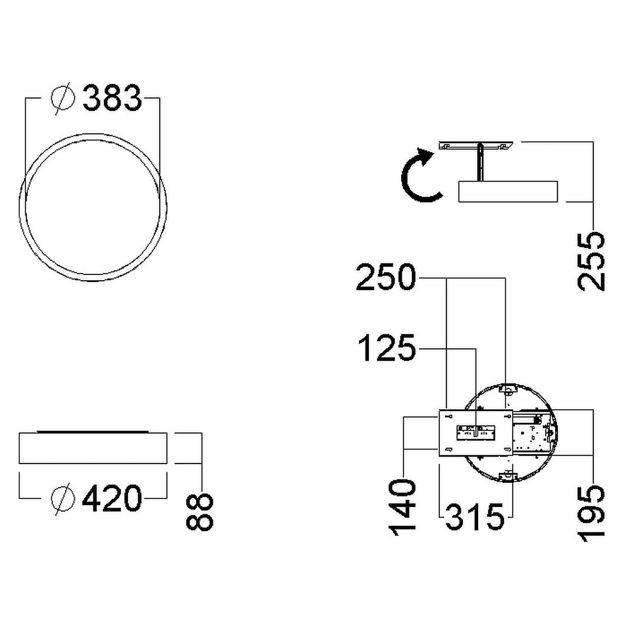 Glamox C90-S420 luminaire décoratif, 2906 lm, 4000 K, à gradation DALI