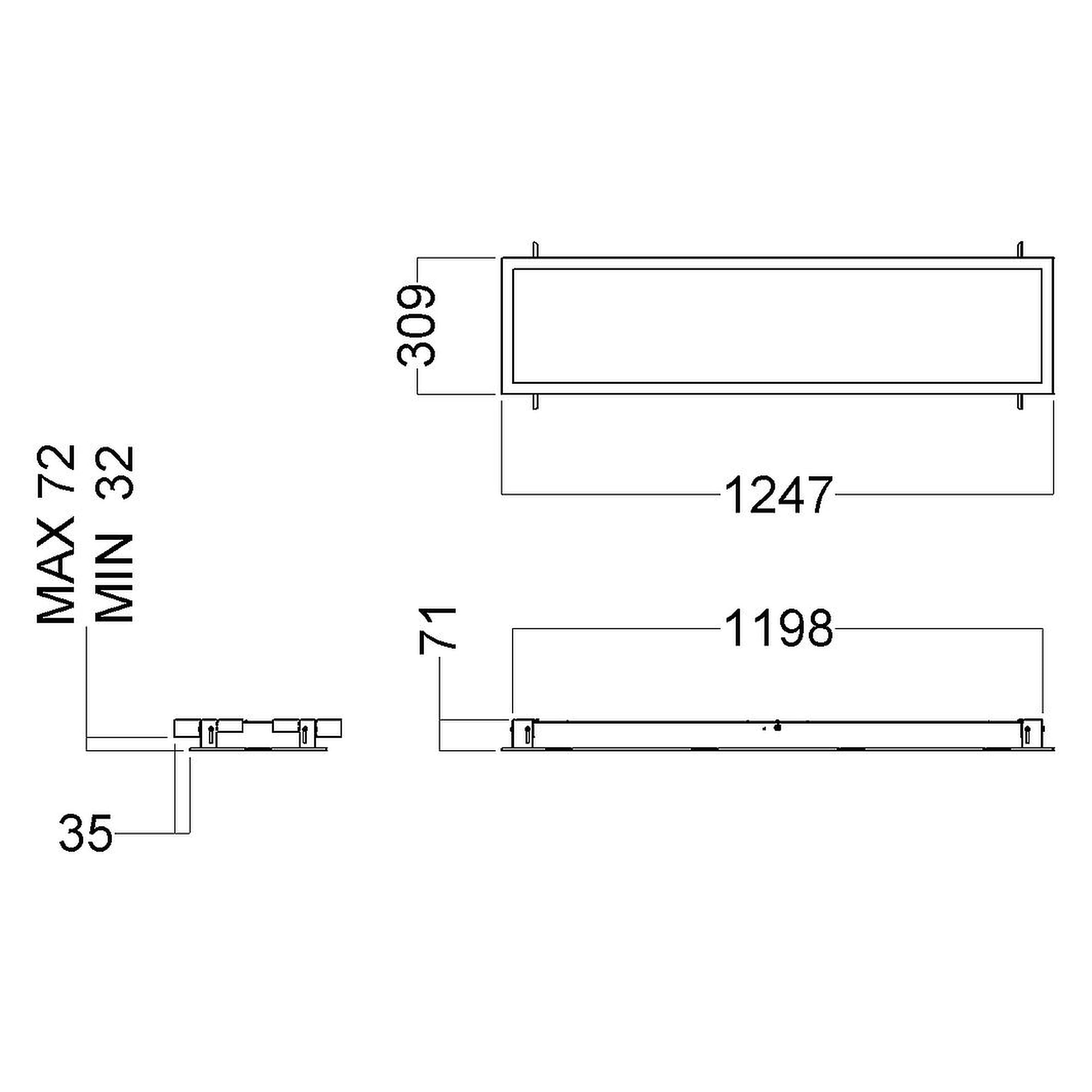 Glamox C91-R312x1250 luminaire d'intérieur, 4868 lm, 4000 K, à gradation DALI