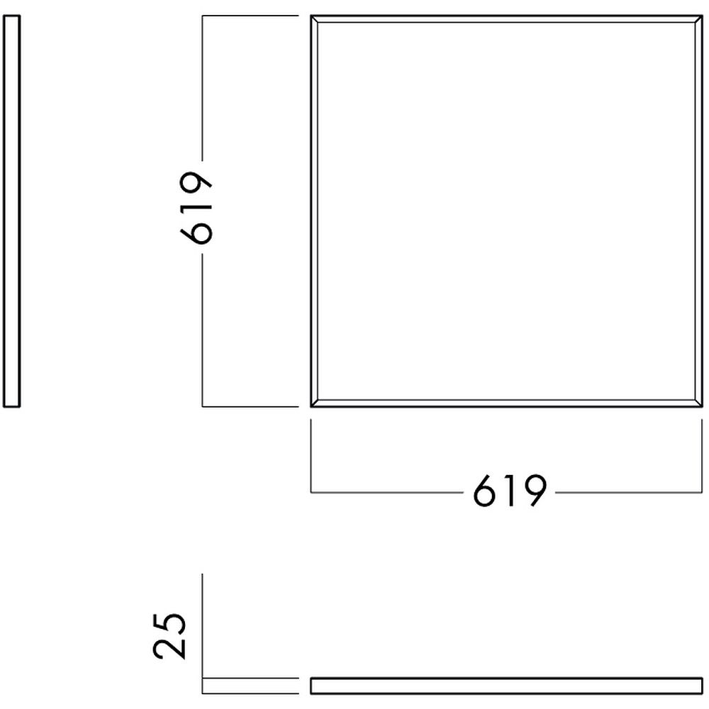 Glamox C95-R625x625 luminaire d'intérieur, 4730 lm, 4000 K, commutable