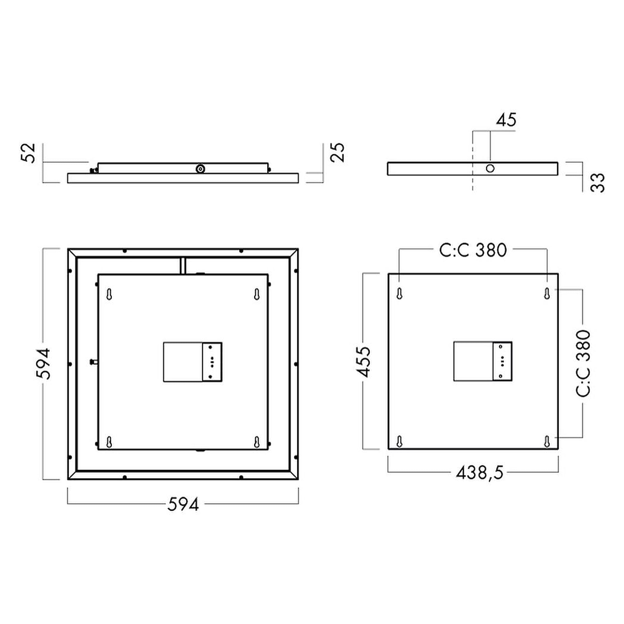 Glamox C95-S600x600 indoor luminaire, 3057 lm, 4000 K, DALI dimmable
