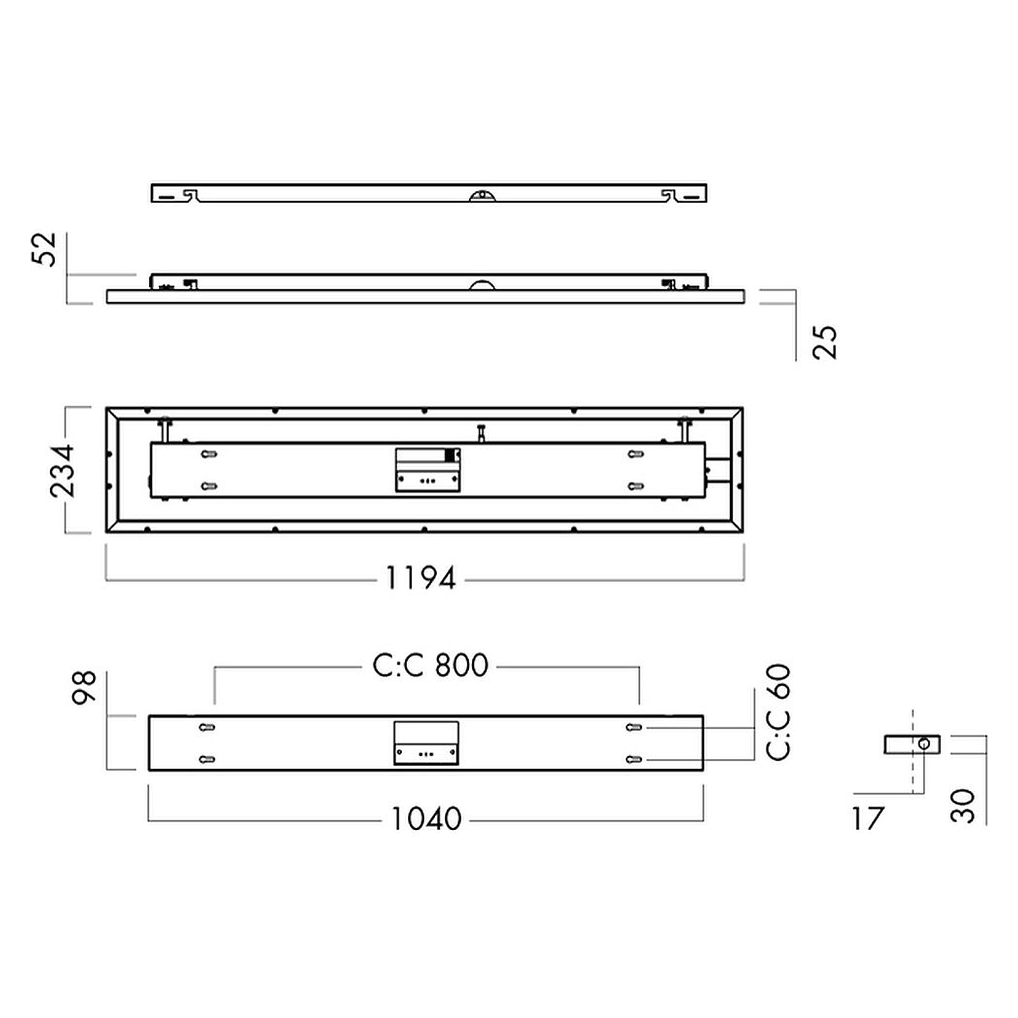 Glamox C95-S240x1200 indoor luminaire, 5334 lm, 4000 K, DALI dimmable