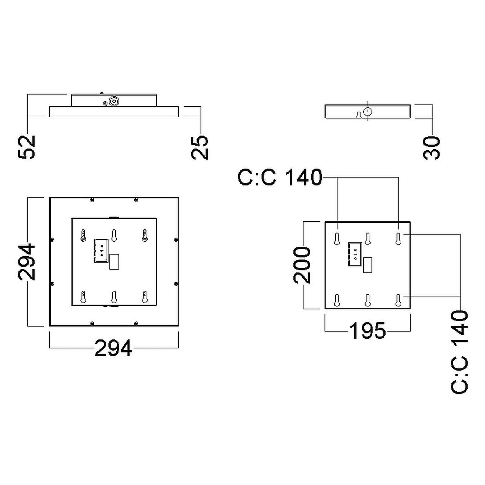 Glamox C95-W300x300 Innenraumleuchte, 1035 lm, 3000 K, DALI-dimmbar