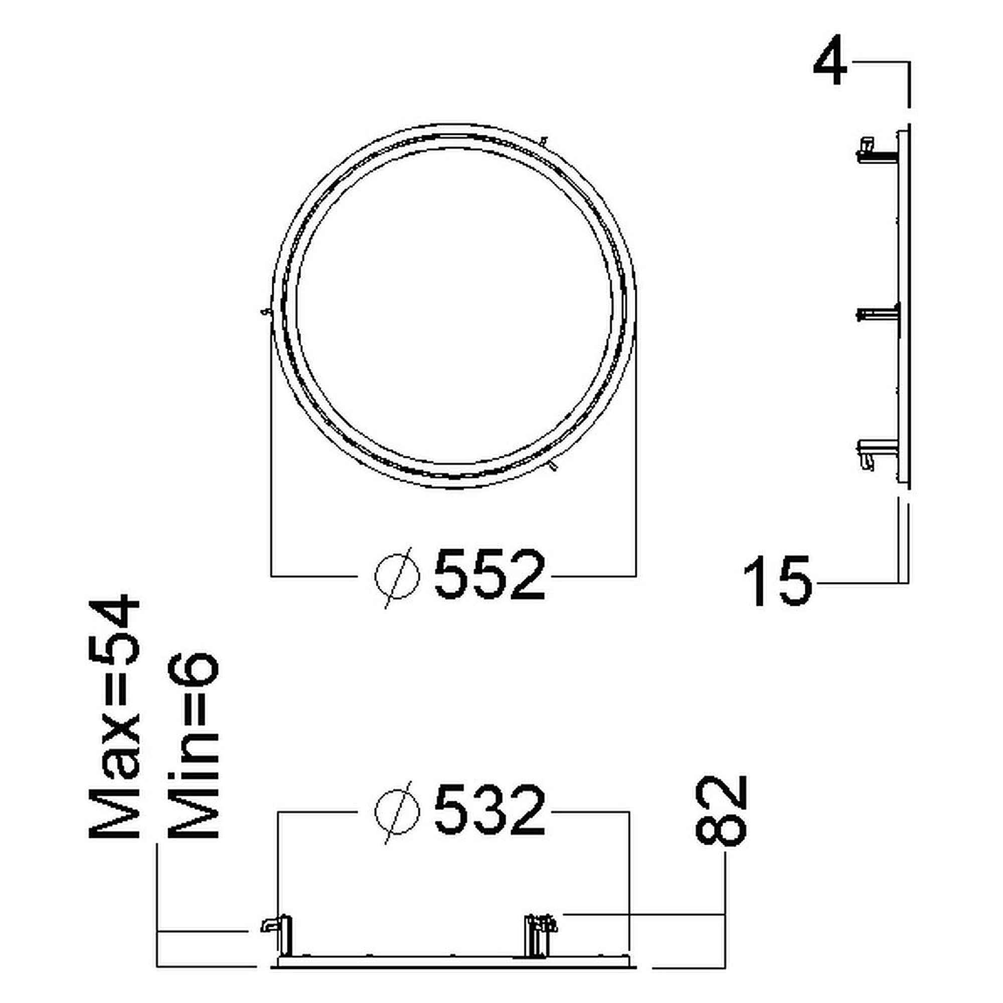 Glamox C95-RC525 luminaire d'intérieur, 3678 lm, 3000 K, commutable