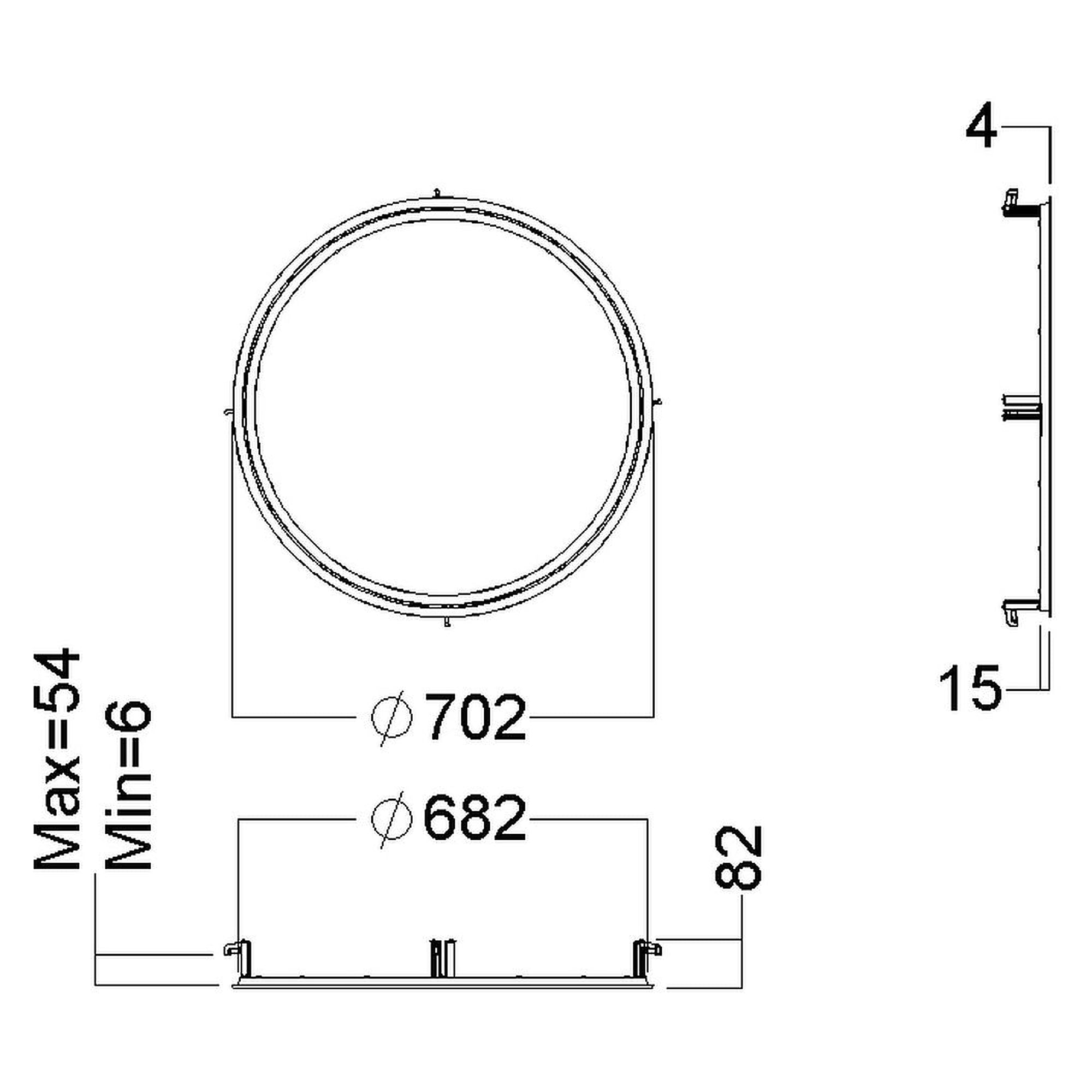 Glamox C95-RC675 luminaire d'intérieur, 6855 lm, 4000 K, commutable
