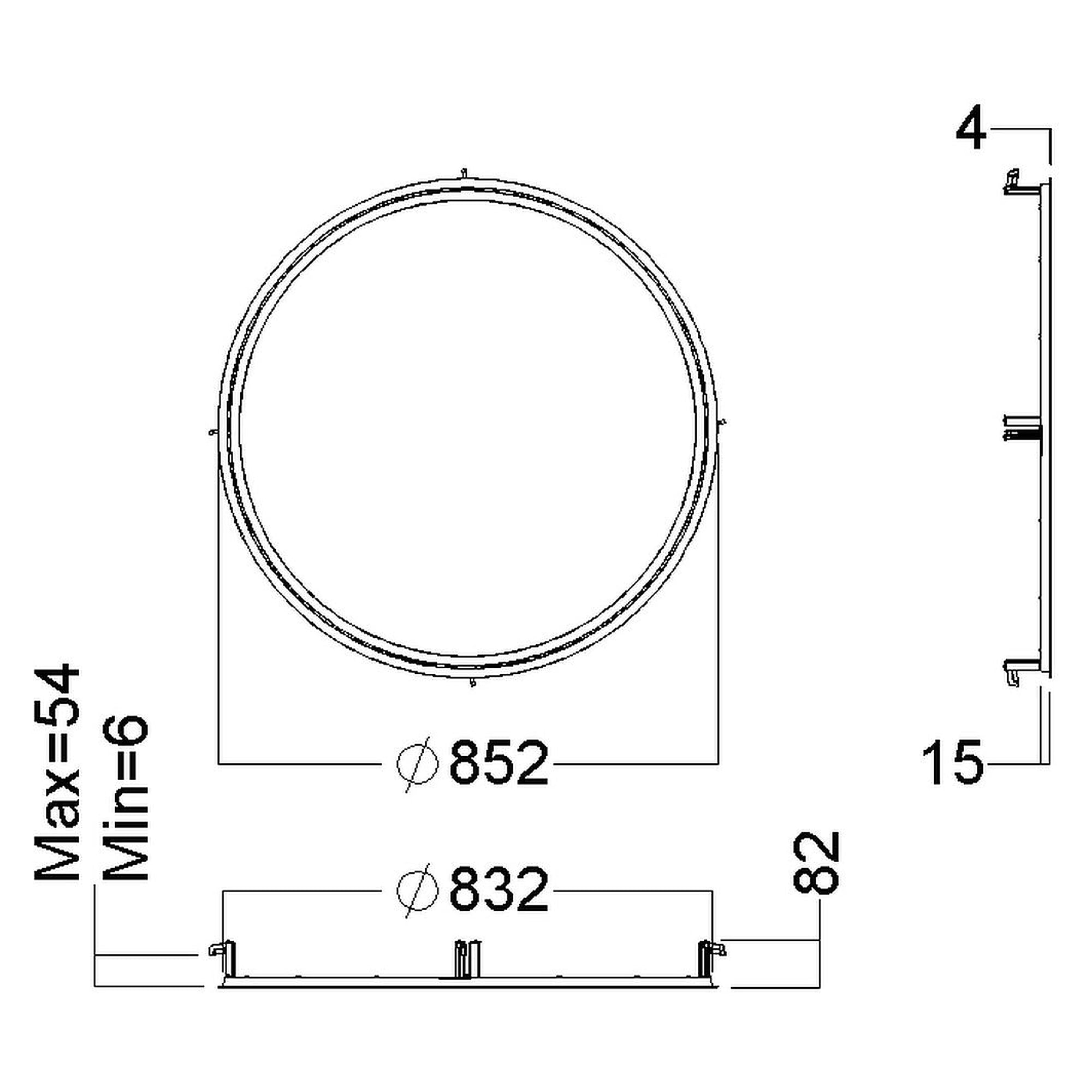 Glamox C95-RC825 indoor luminaire, 8406 lm, 4000 K, switchable
