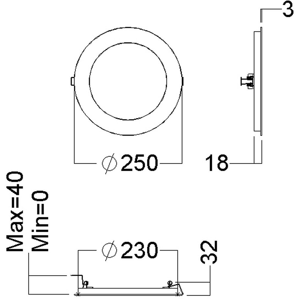 Glamox D35-R230 downlight, 1339 lm, 3000 K, commutable