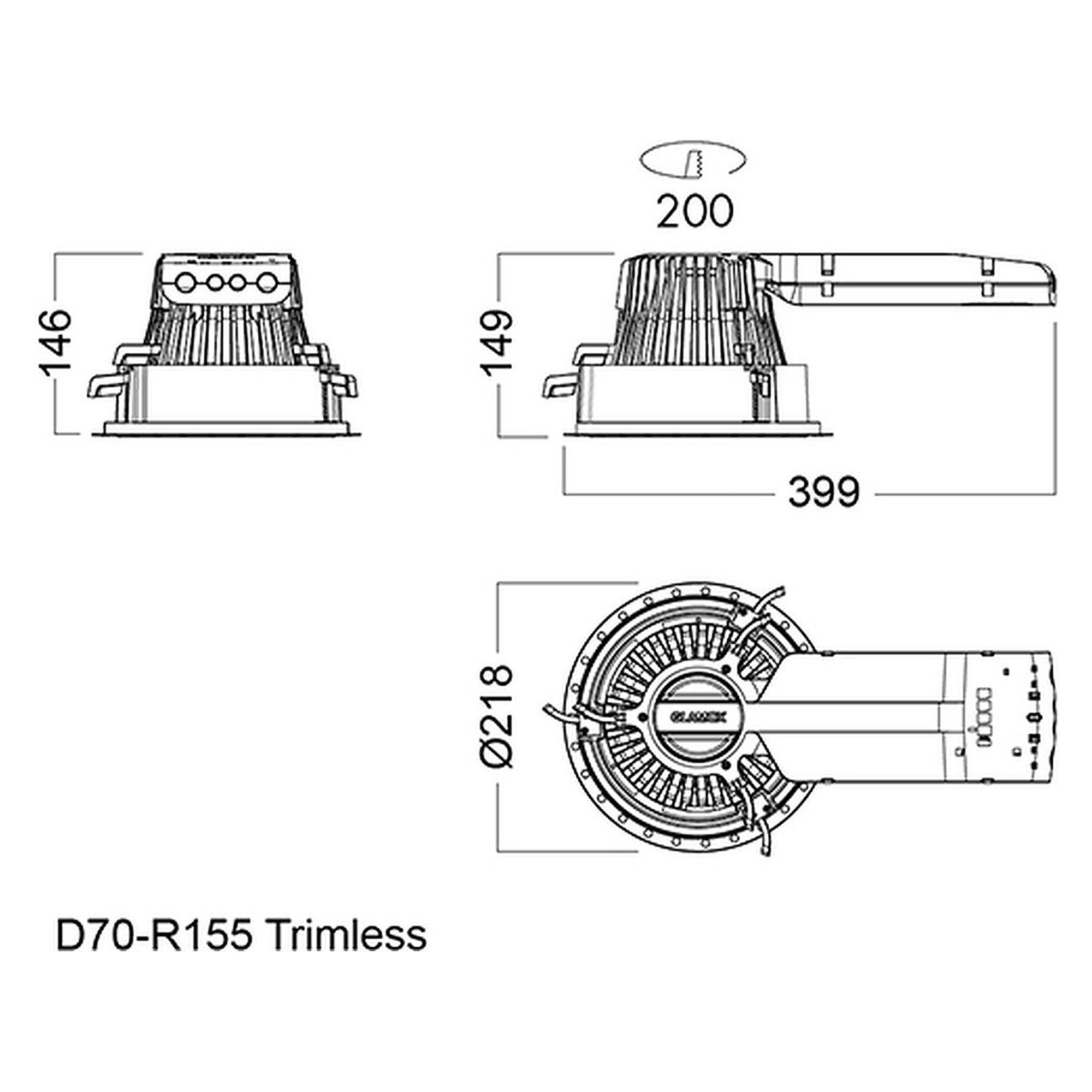 Glamox D70-R155 G2 TRIMLESS FRAME