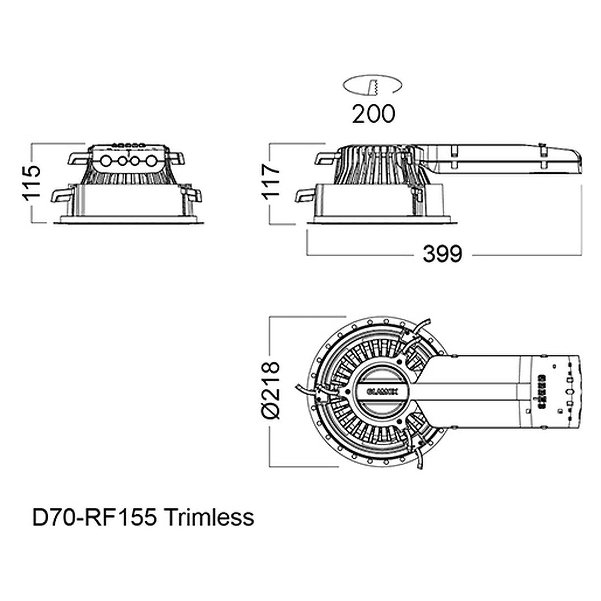 Glamox D70-R155 G2 TRIMLESS FRAME