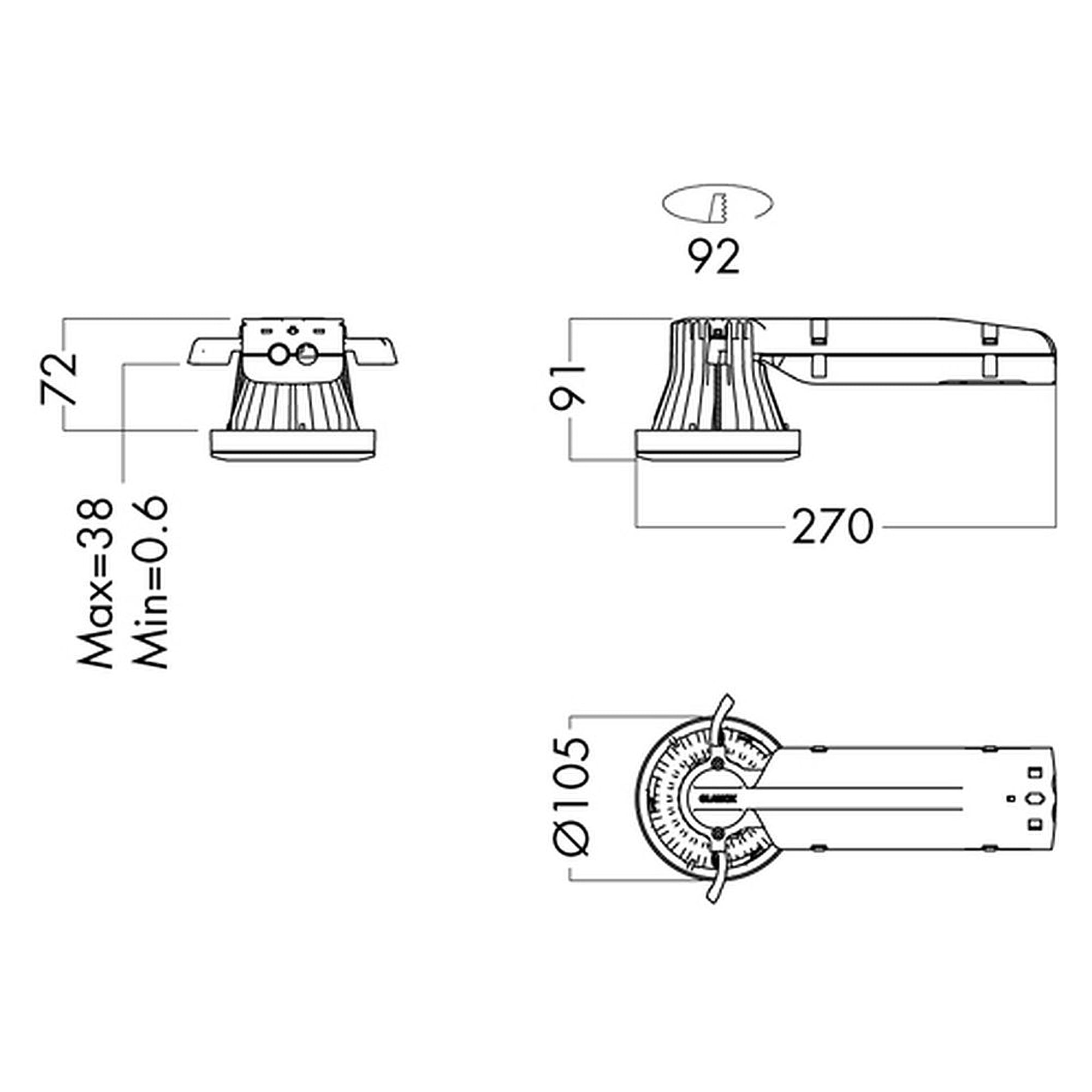 Glamox D70-R92 G2 WHITE DISTANCERING