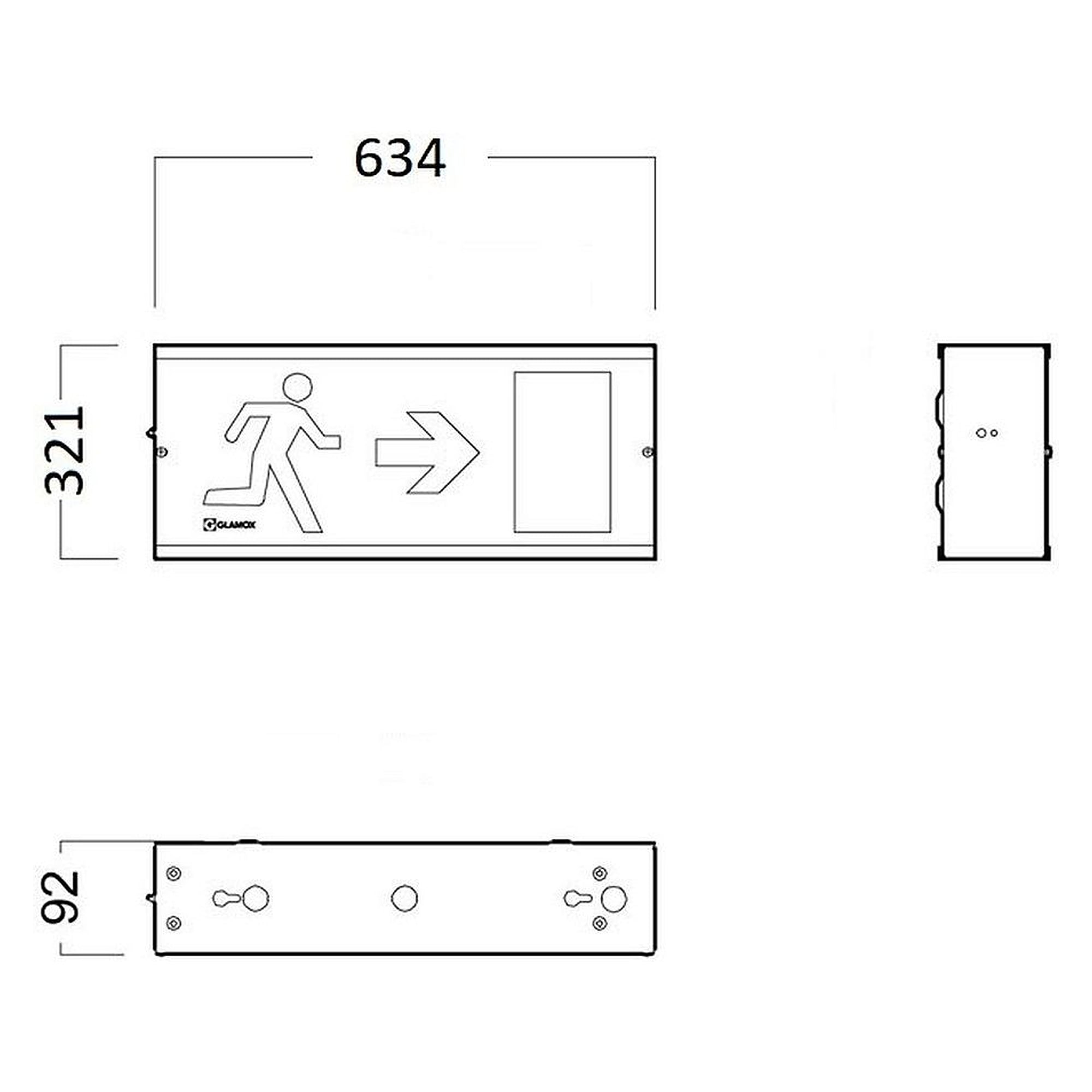 Glamox E30 30X60 LED E3/DALI WO SIGN