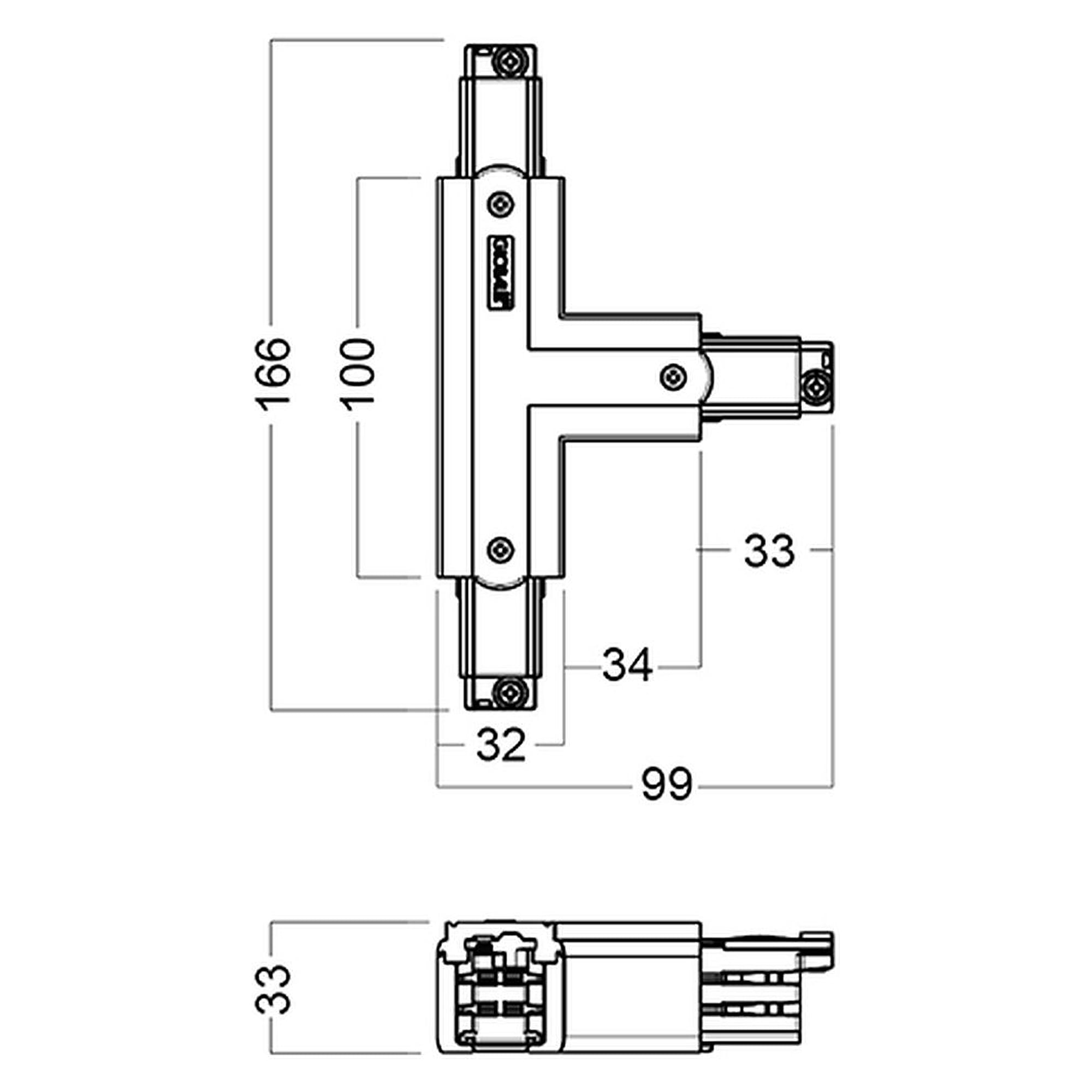Glamox TRACK T-CONNECTOR L/R WH