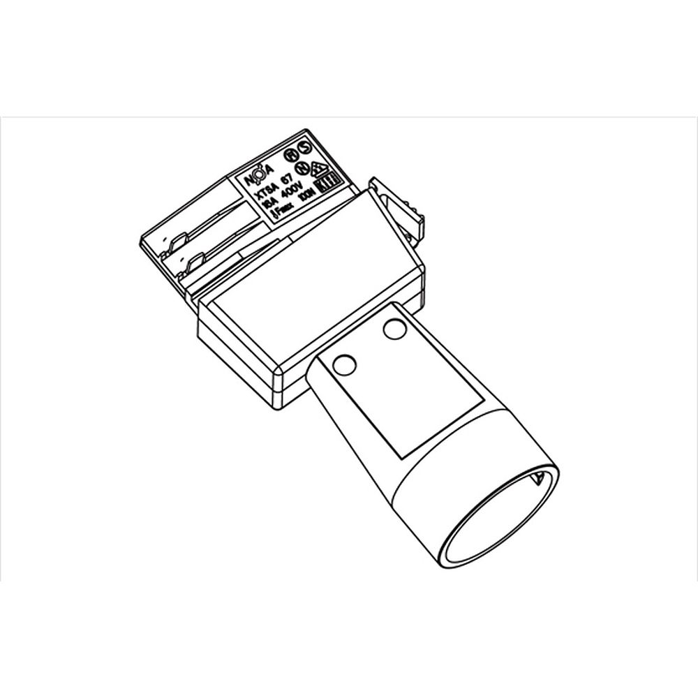 Glamox GTSA67S-3. PRO TRACK ADAPTER SCHUKO OUTLET