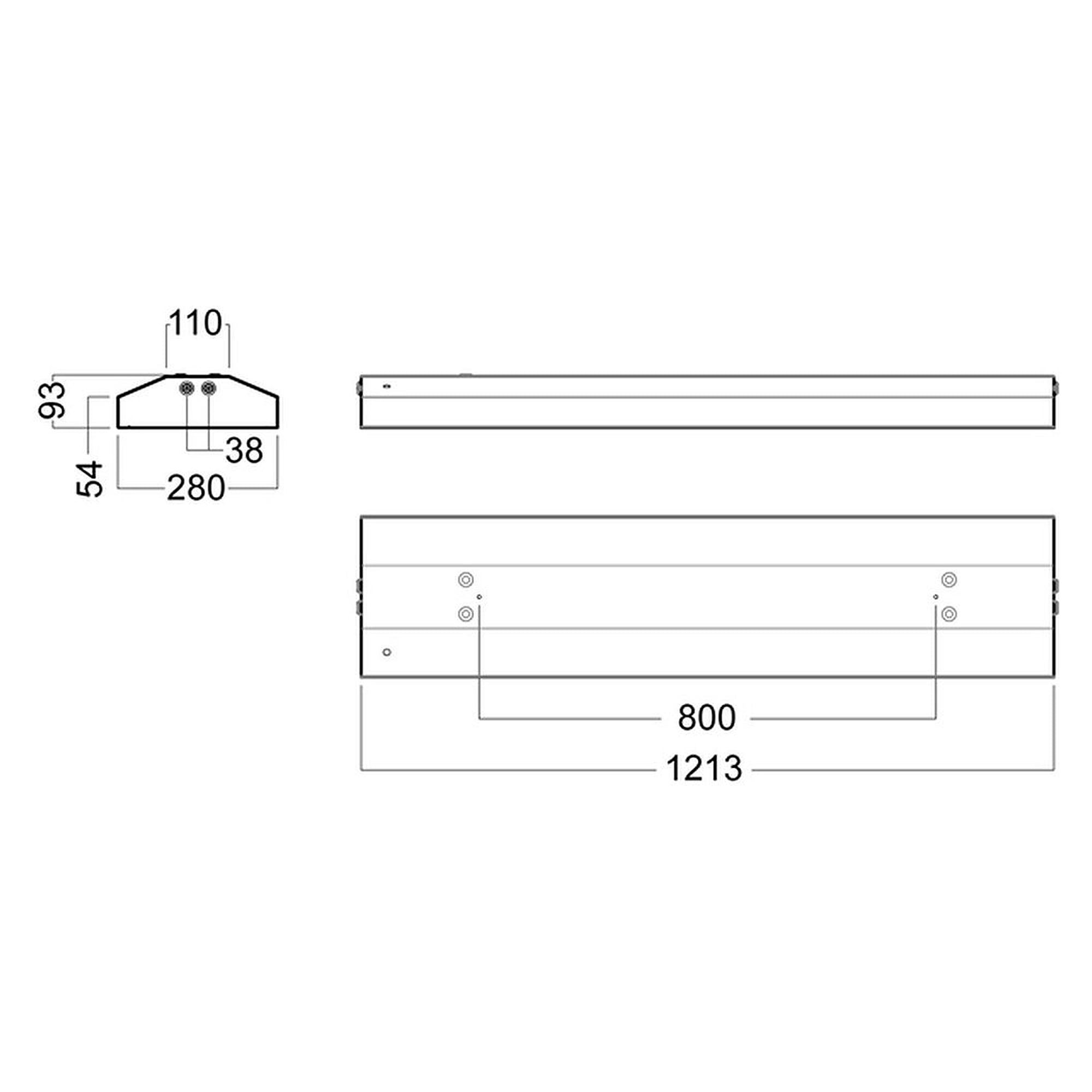 Glamox i35-1200 industrial luminaire, 6784 lm, 4000 K, DALI dimmable