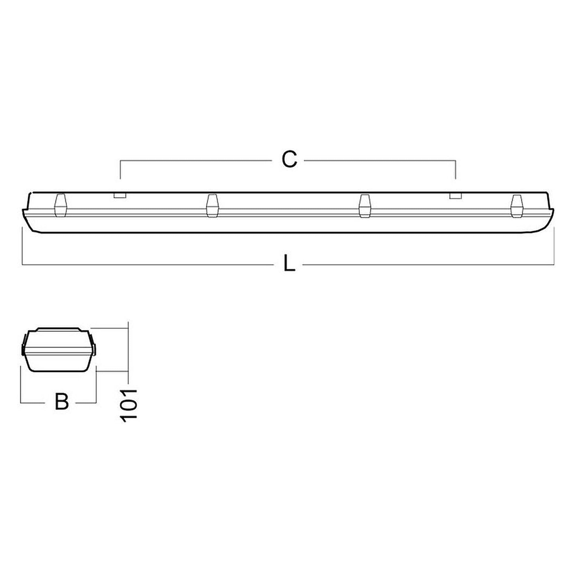 Glamox I40-1200 luminaire LED, 4552 lm, 4000 K, à gradation DALI