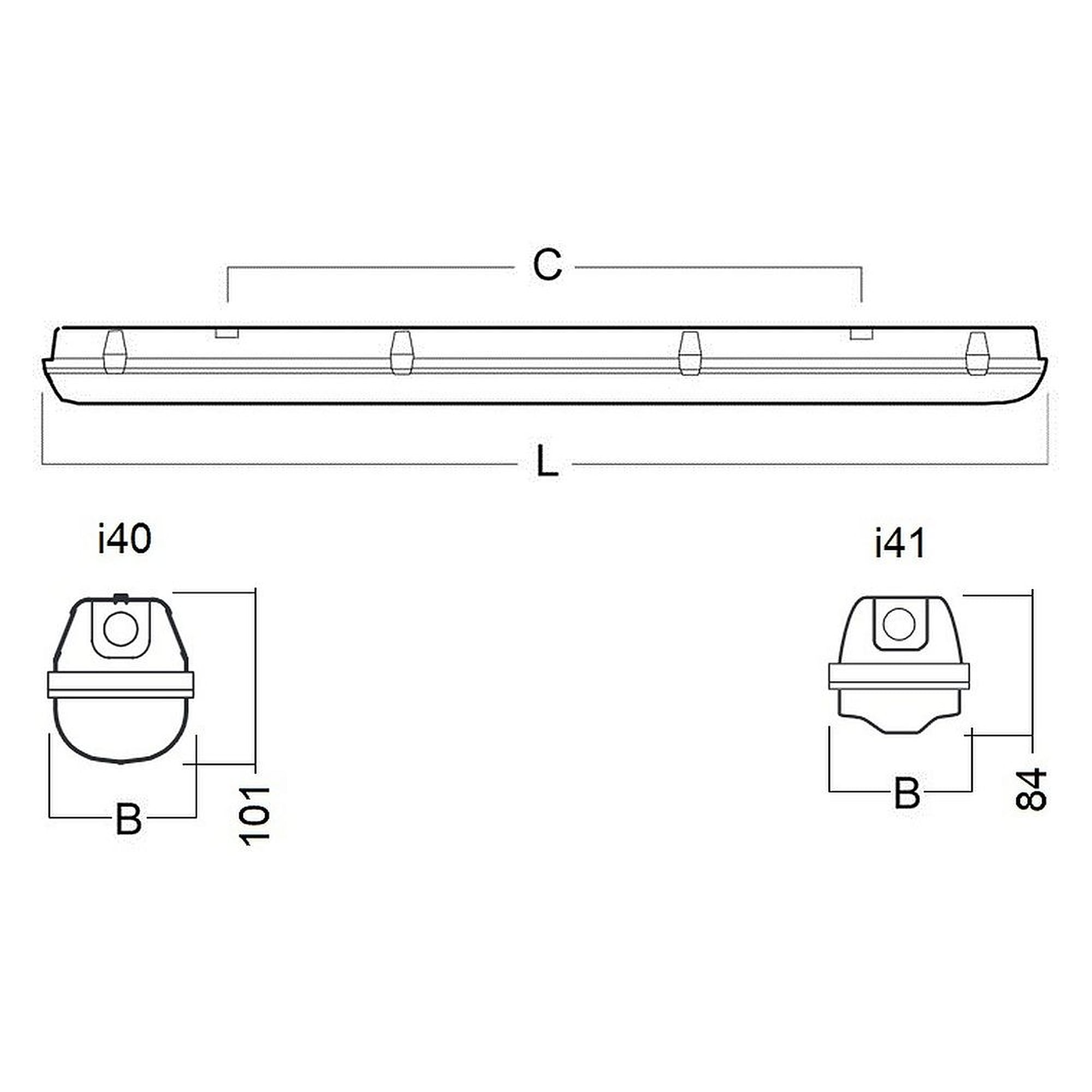 Glamox I41-1200 LED-Leuchte, 4512 lm, 4000 K, schaltbar