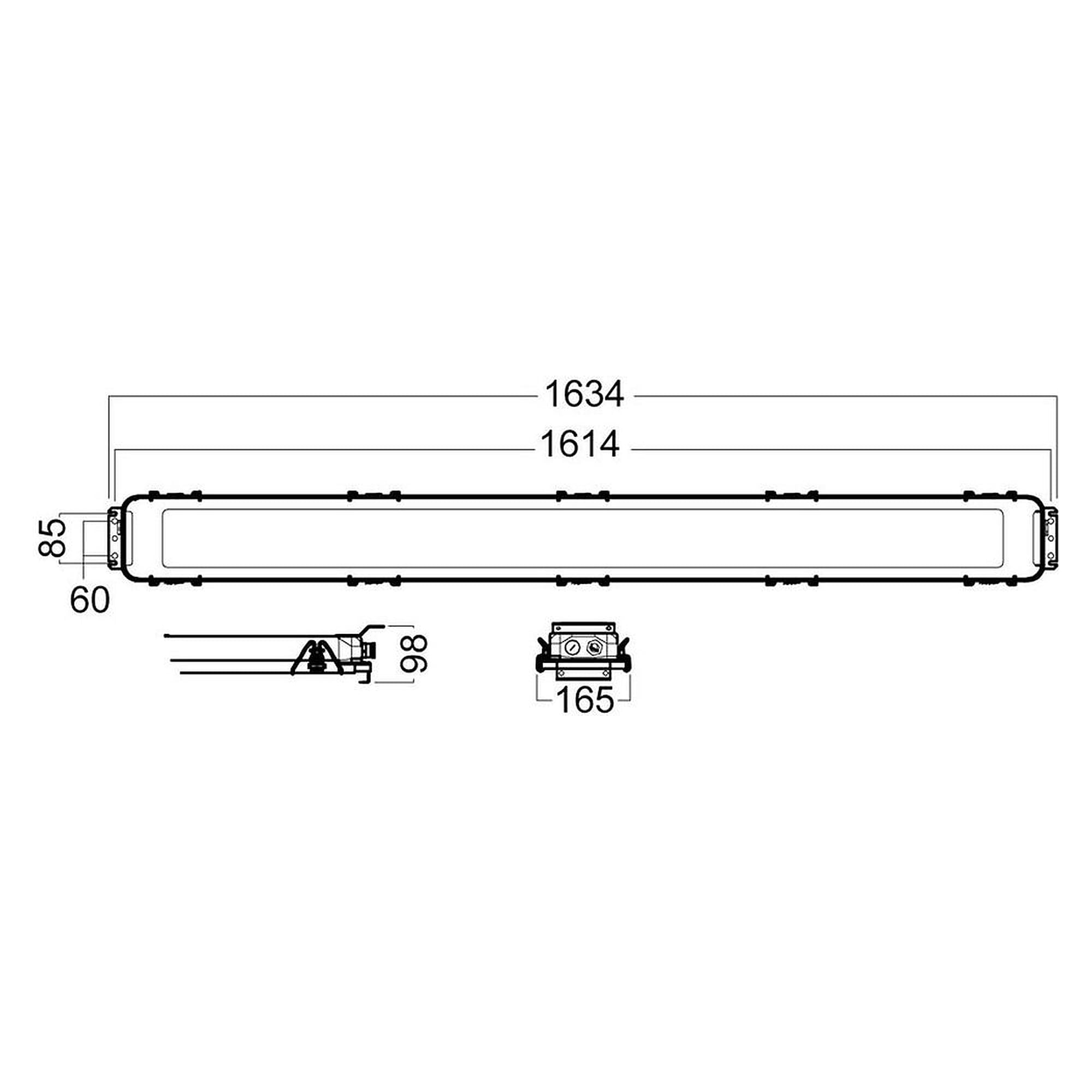 Glamox i55-1500 industrial luminaire, 5511 lm, 4000 K, switchable