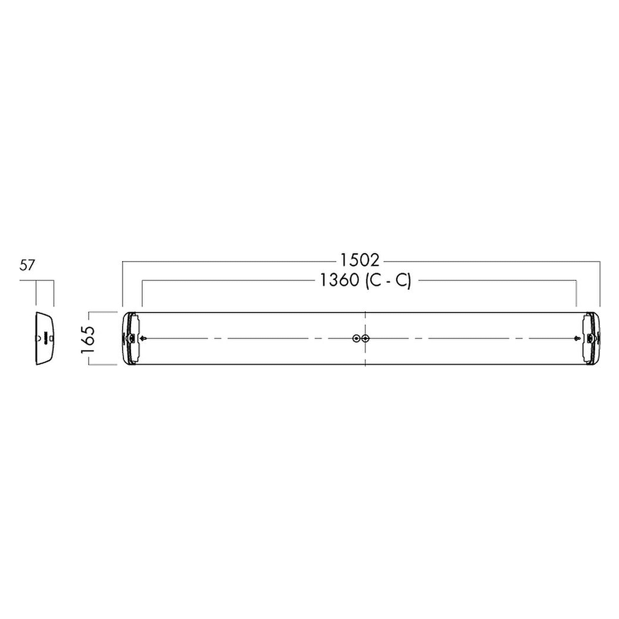 Glamox i60-1500 luminaire d'intérieur, 6316 lm, 3000 K, commutable